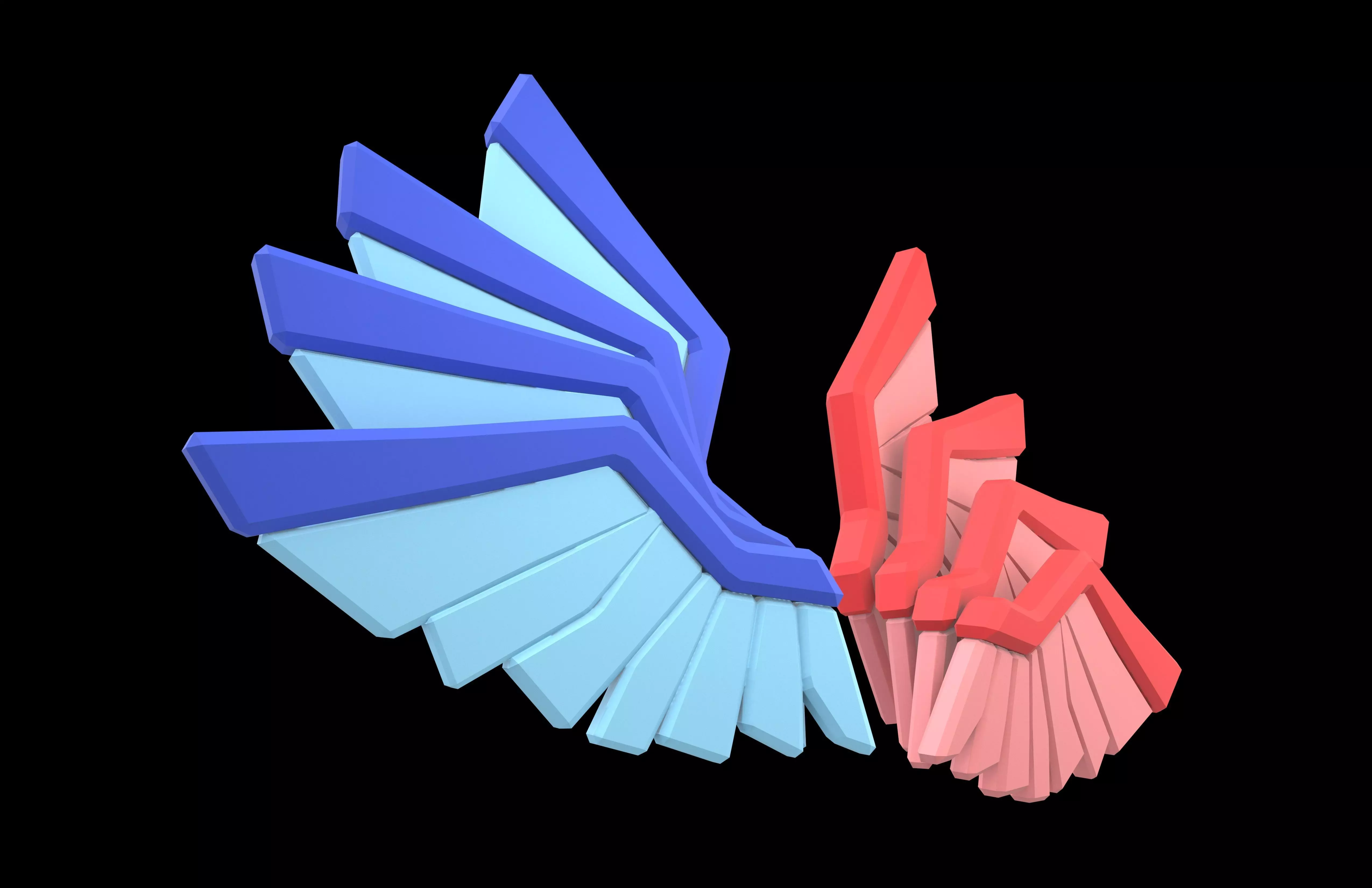 Low Poly Wings v11 006 Low-poly 3D model_3