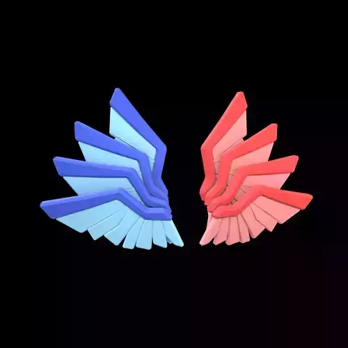 Low Poly Wings v11 006 Low-poly 3D model