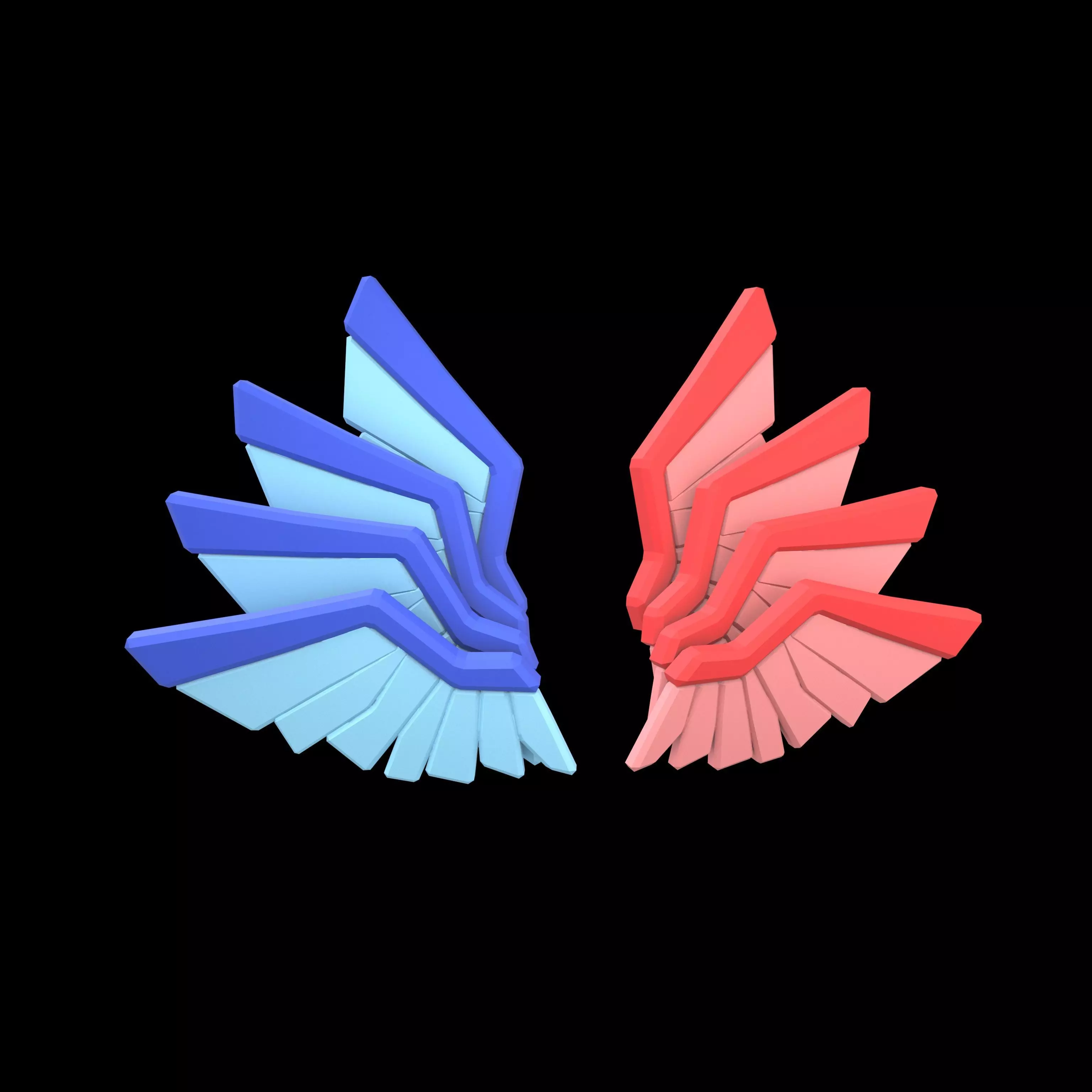 Low Poly Wings v11 006 Low-poly 3D model_0