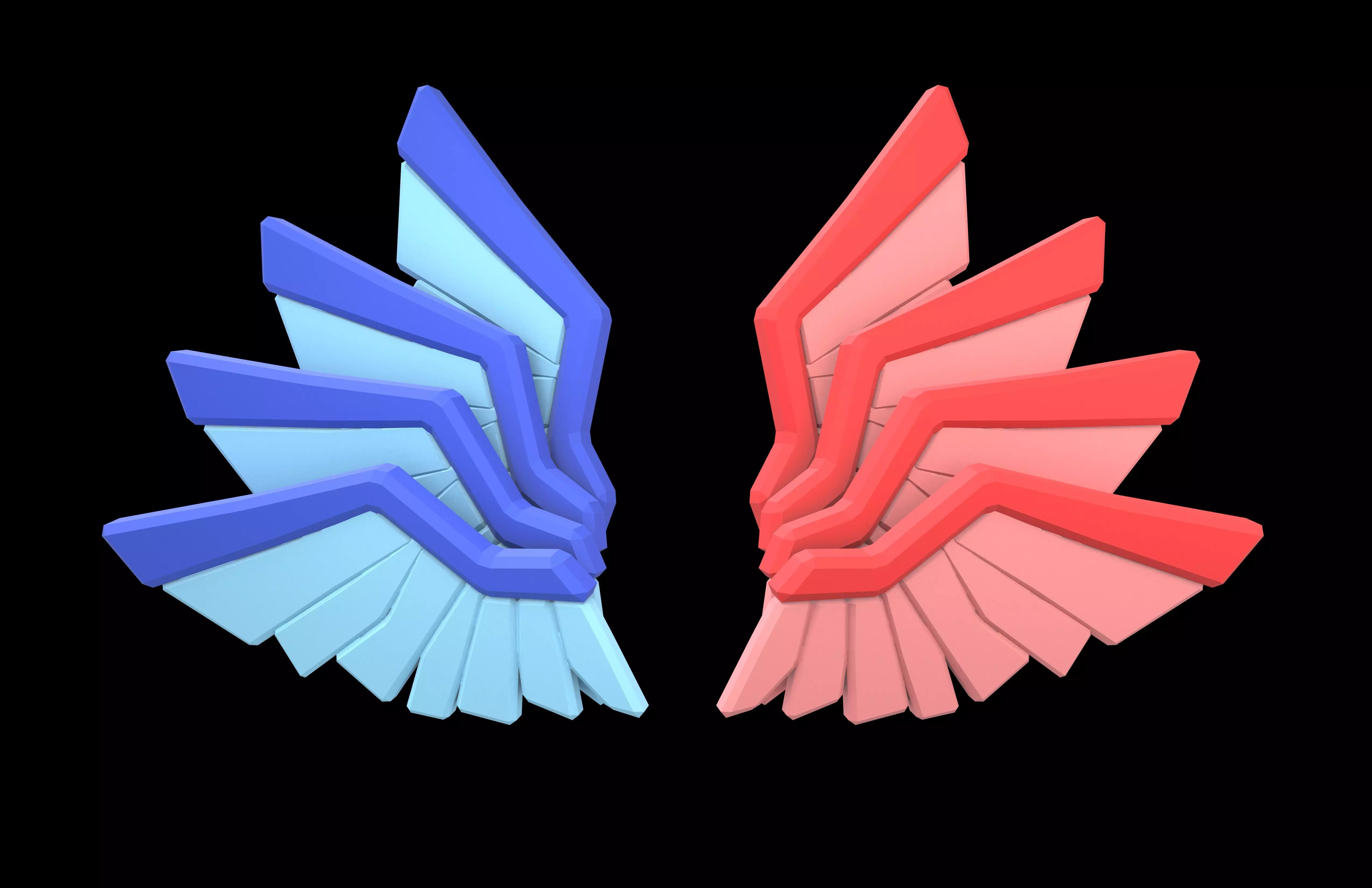 Low Poly Wings v11 006 Low-poly 3D model_1