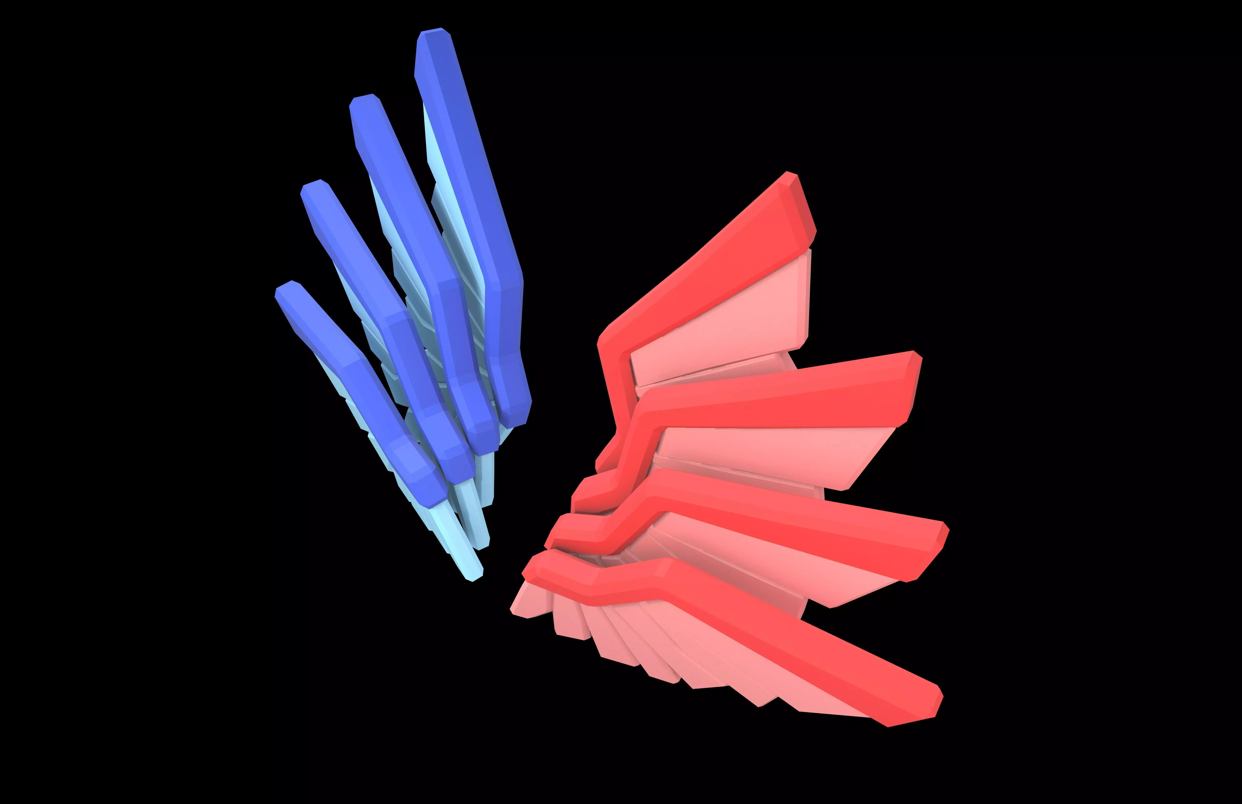 Low Poly Wings v11 006 Low-poly 3D model_2