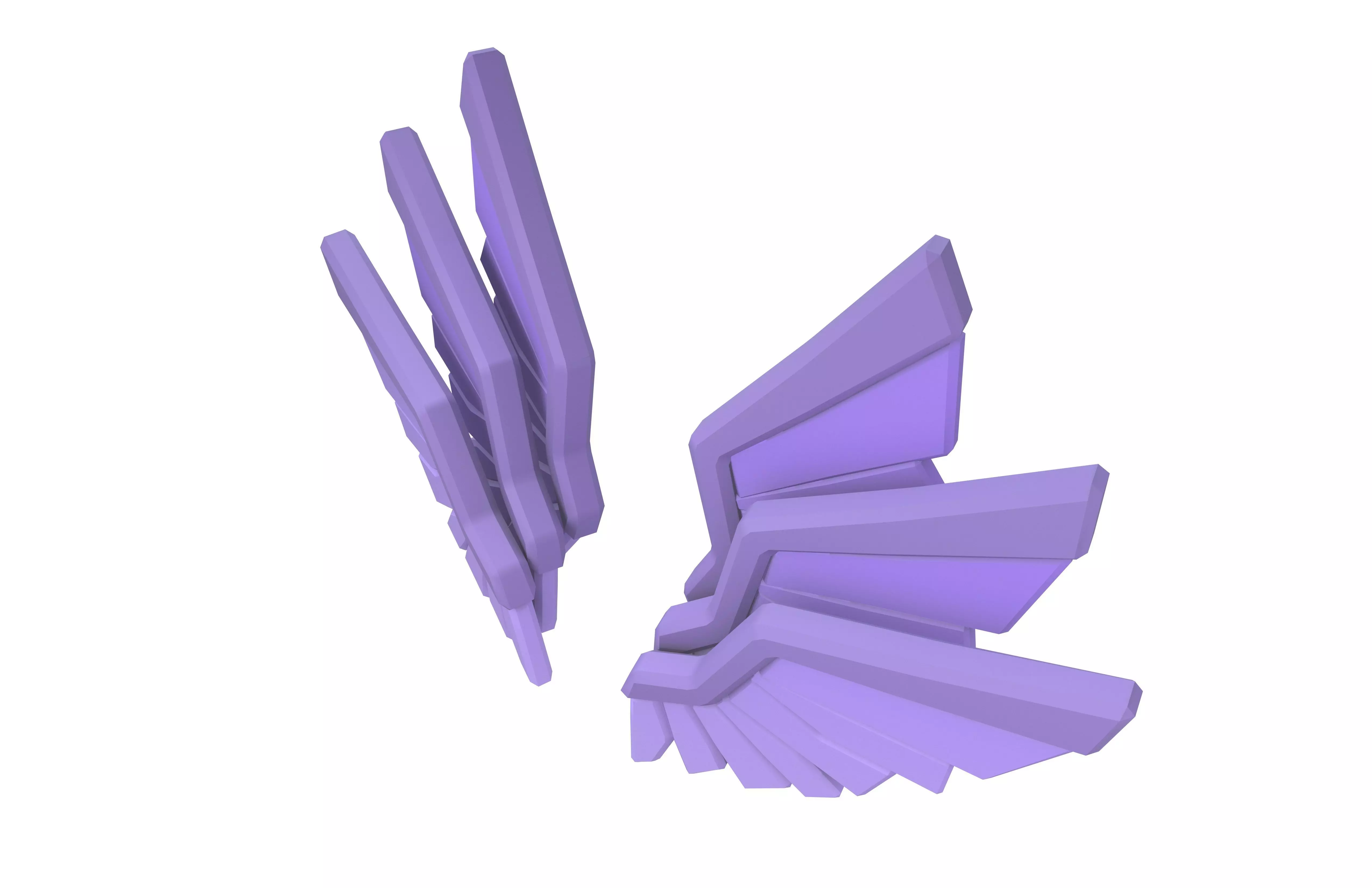 Low Poly Wings v10 003 Low-poly 3D model_2