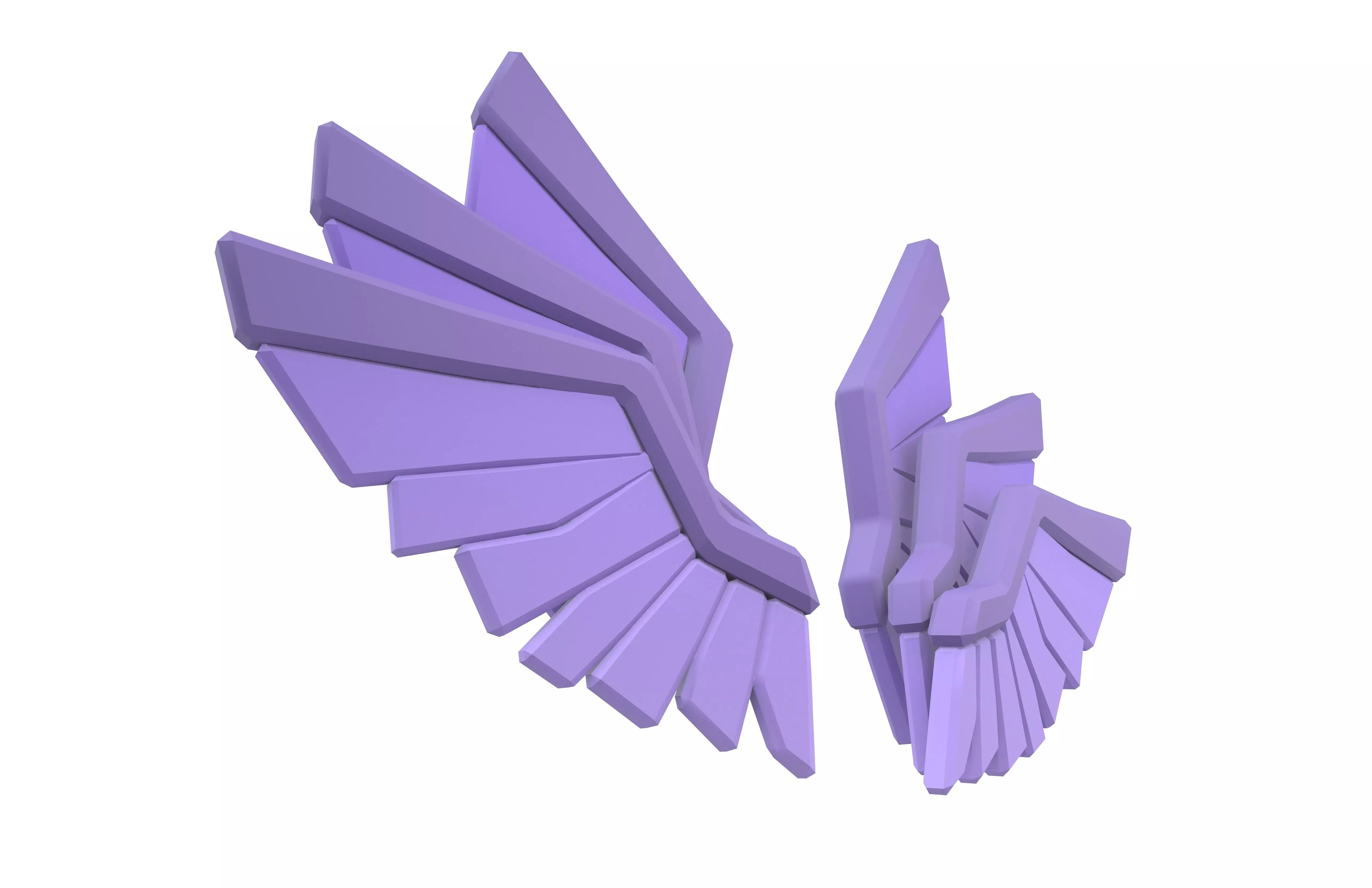 Low Poly Wings v10 003 Low-poly 3D model_3