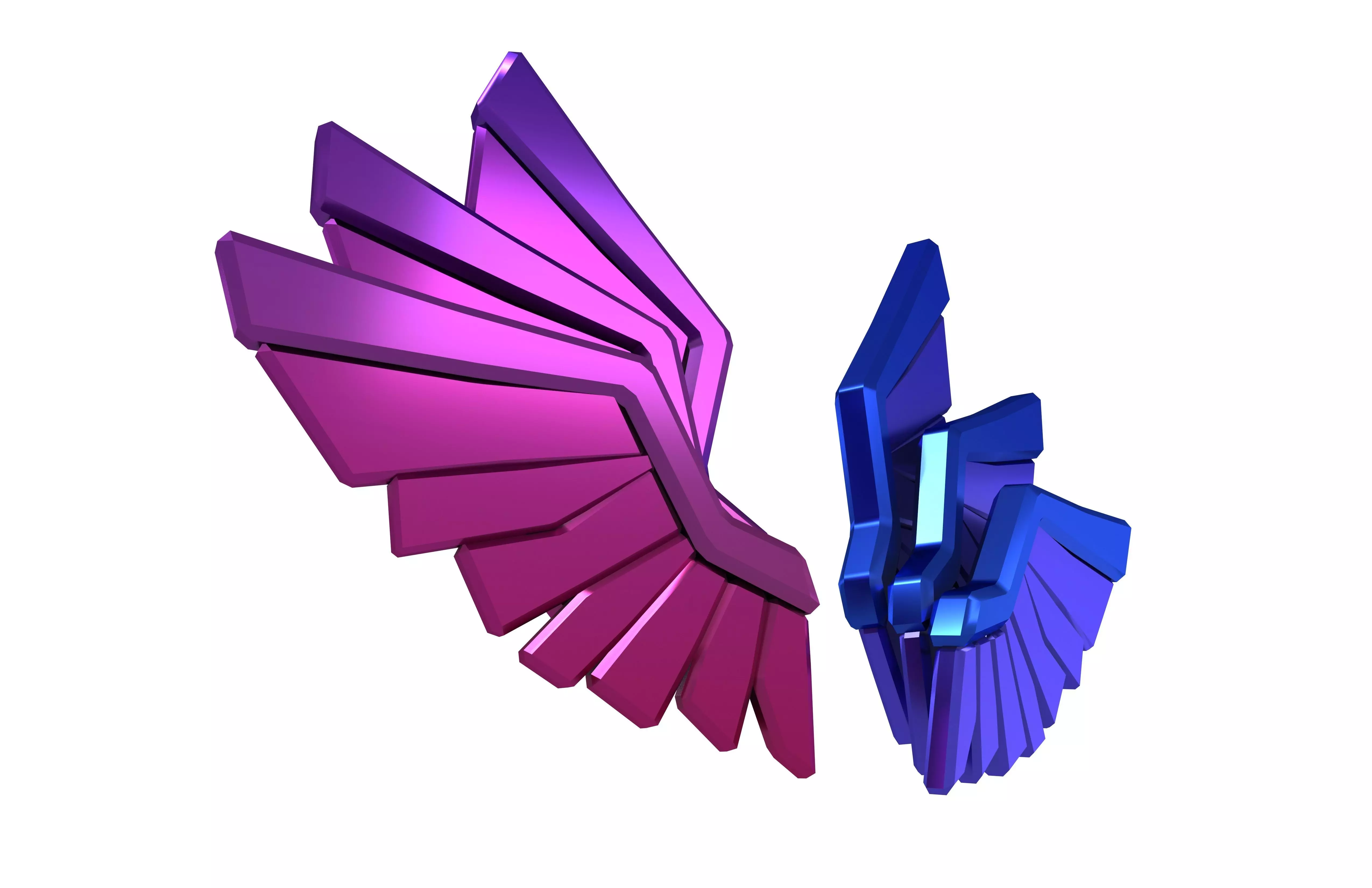 Low Poly Wings v10 007 Low-poly 3D model_3