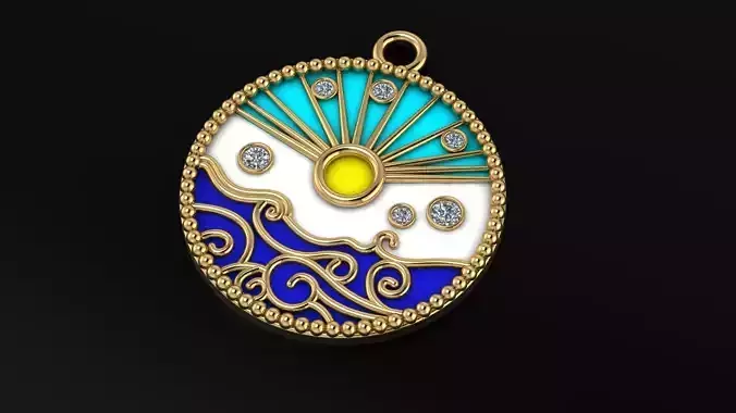 Fancy enamel necklace