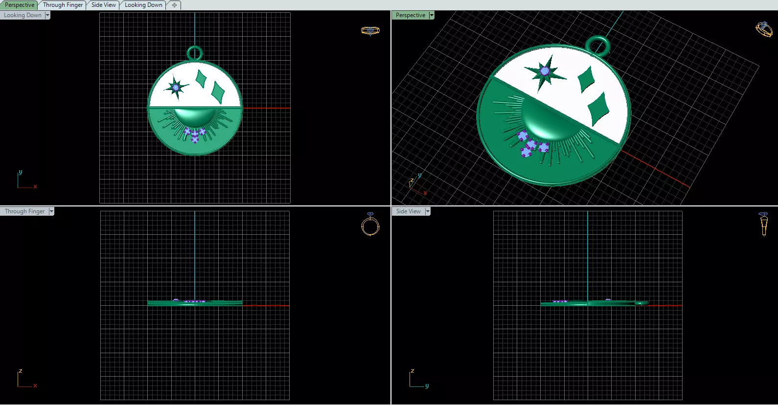 Fancy enamel necklace 3D model_4