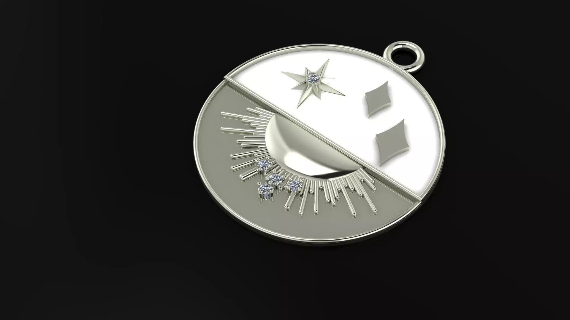 Fancy enamel necklace 3D model_2