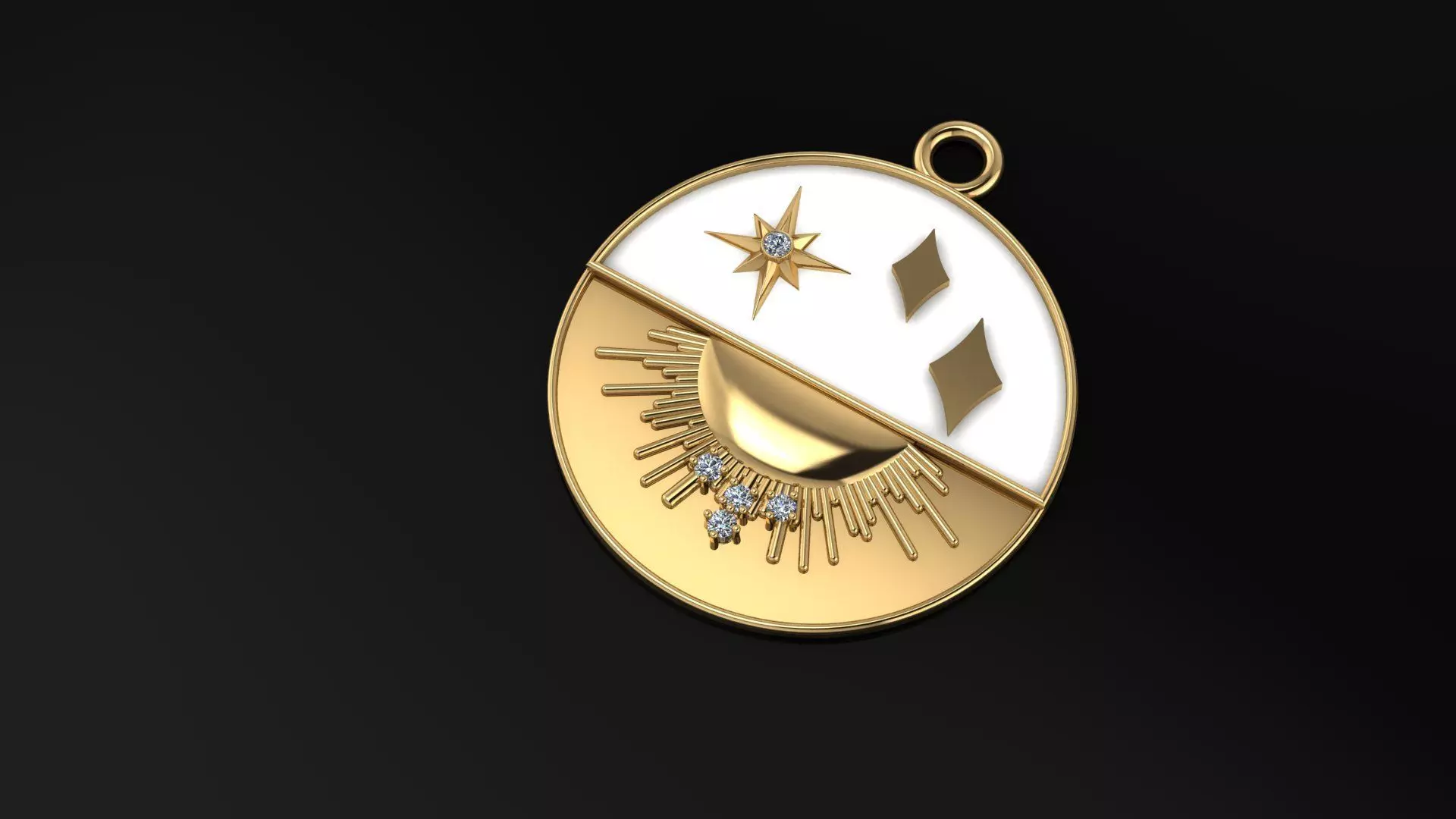 Fancy enamel necklace 3D model_1