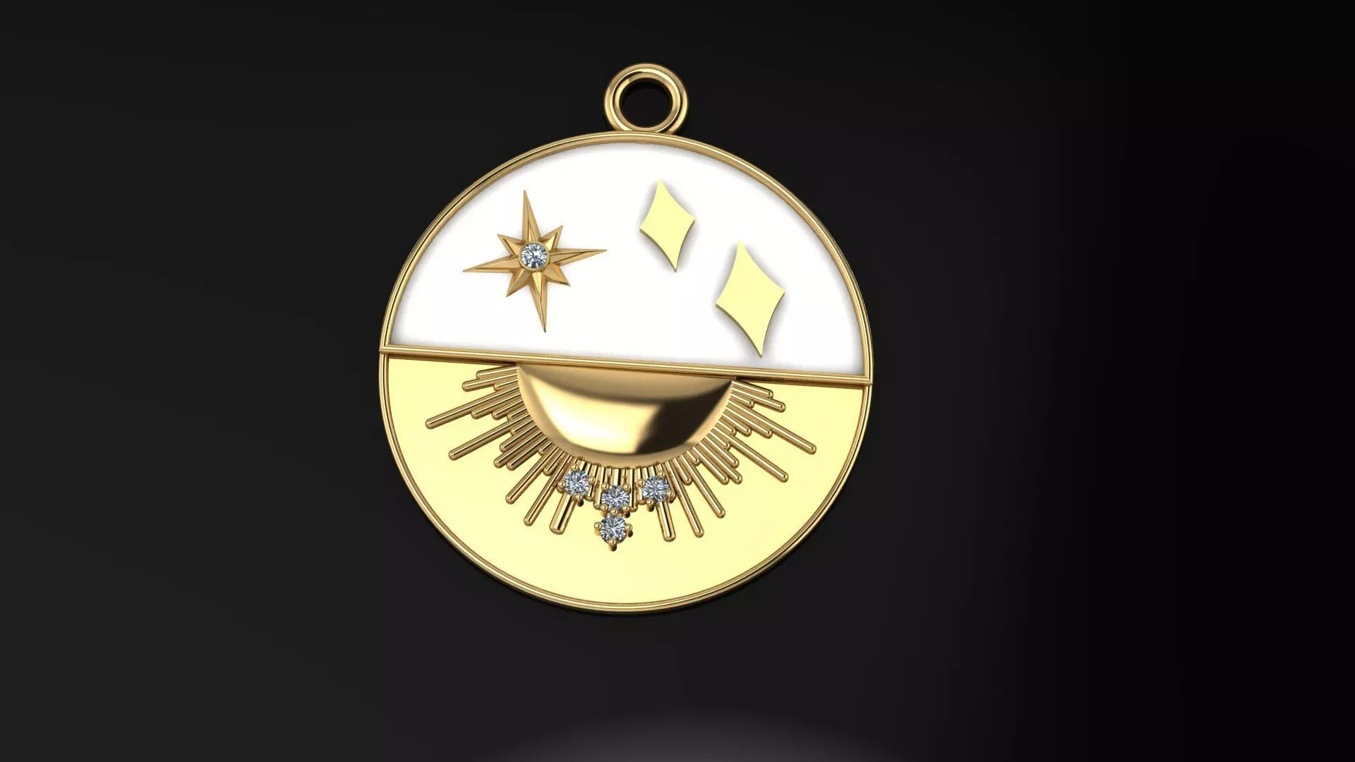 Fancy enamel necklace 3D model_0