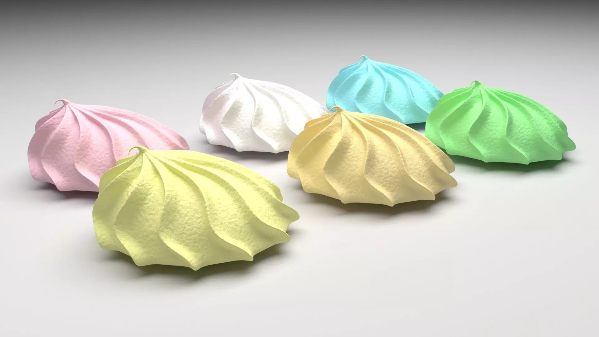 Meringues Set 3D model_0