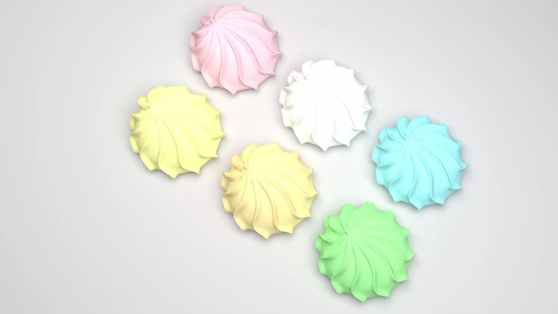 Meringues Set 3D model_2