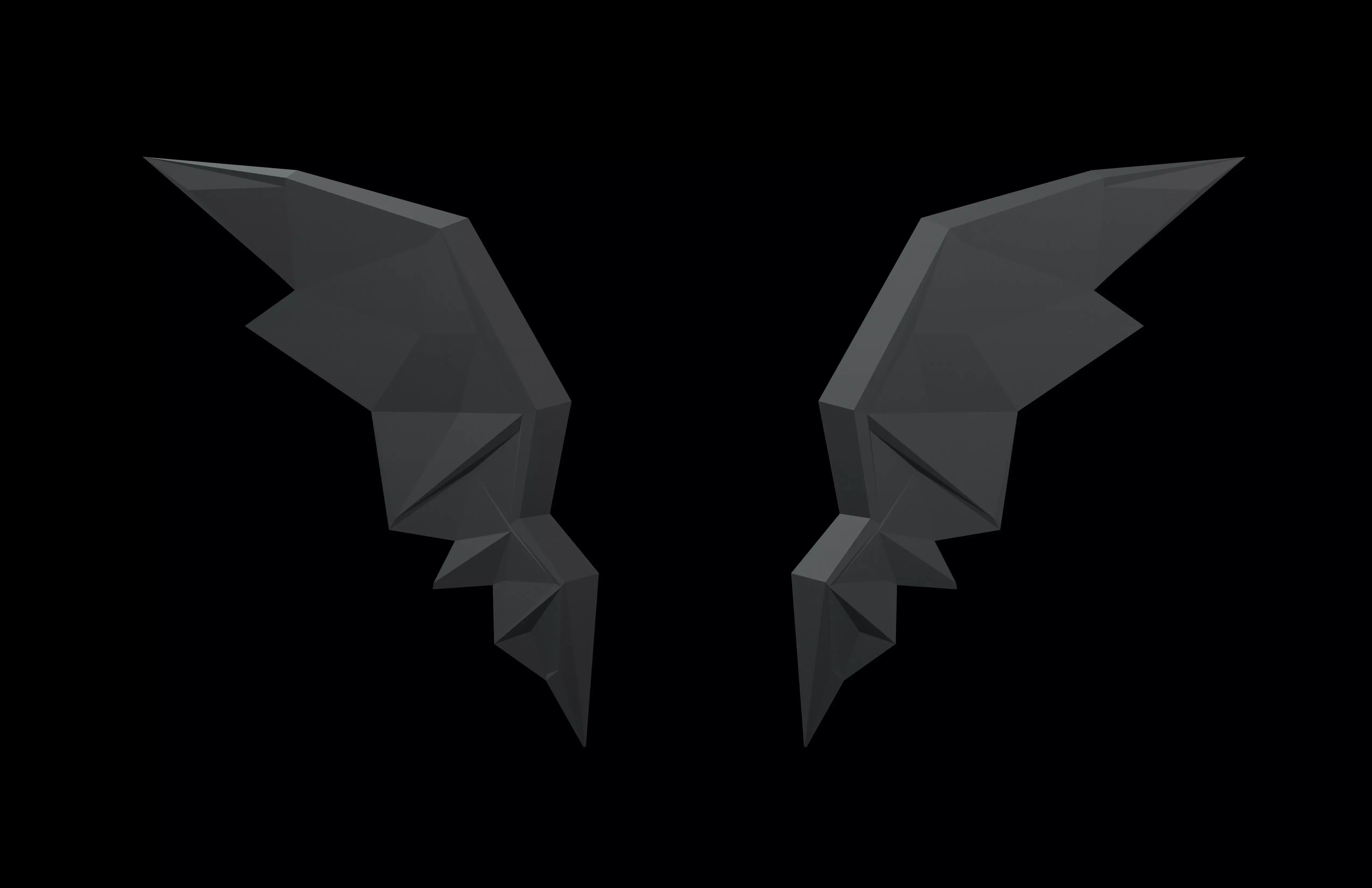 Low Poly Demon Wings v1 001 Low-poly 3D model_1