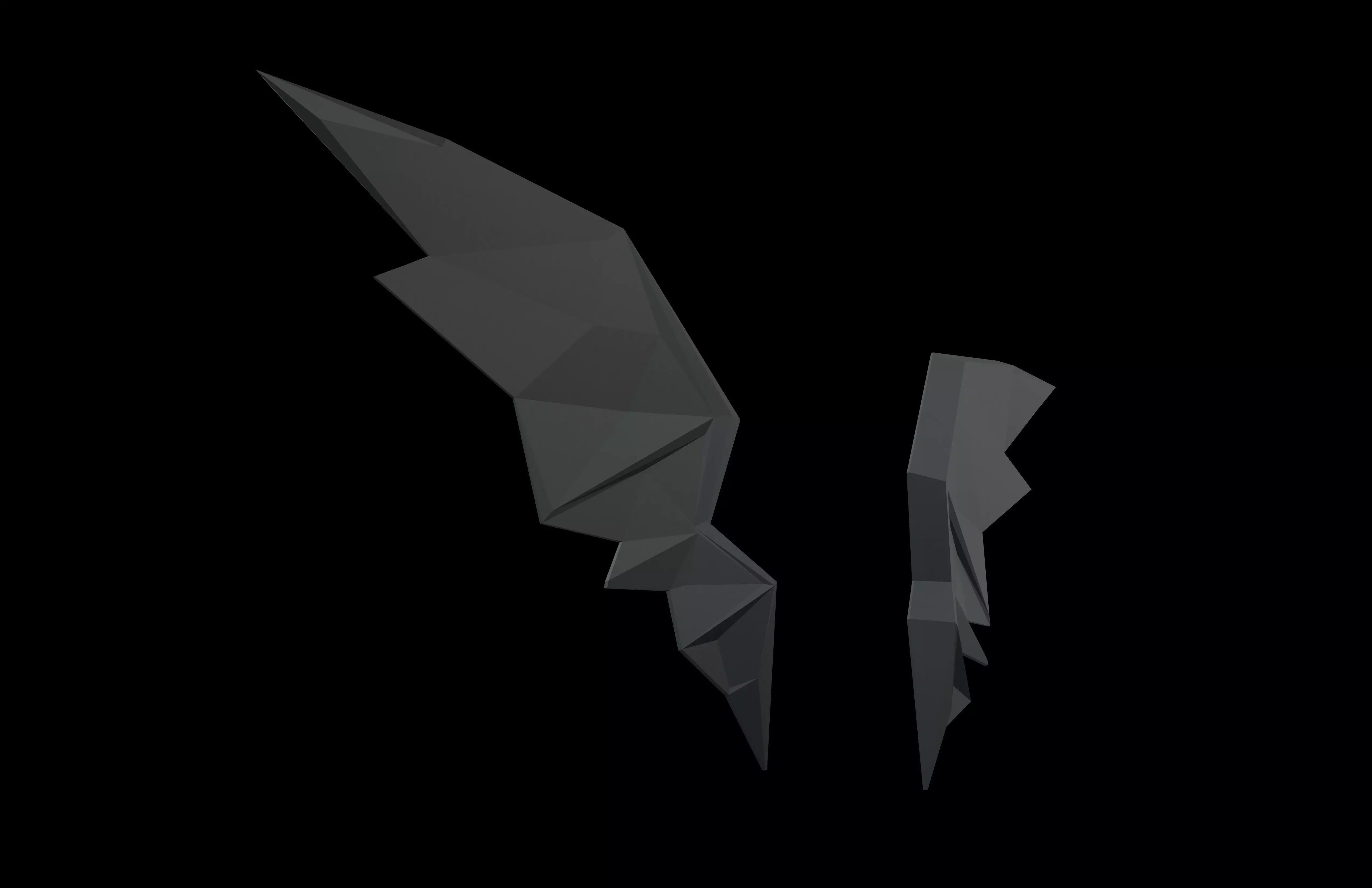 Low Poly Demon Wings v1 001 Low-poly 3D model_3