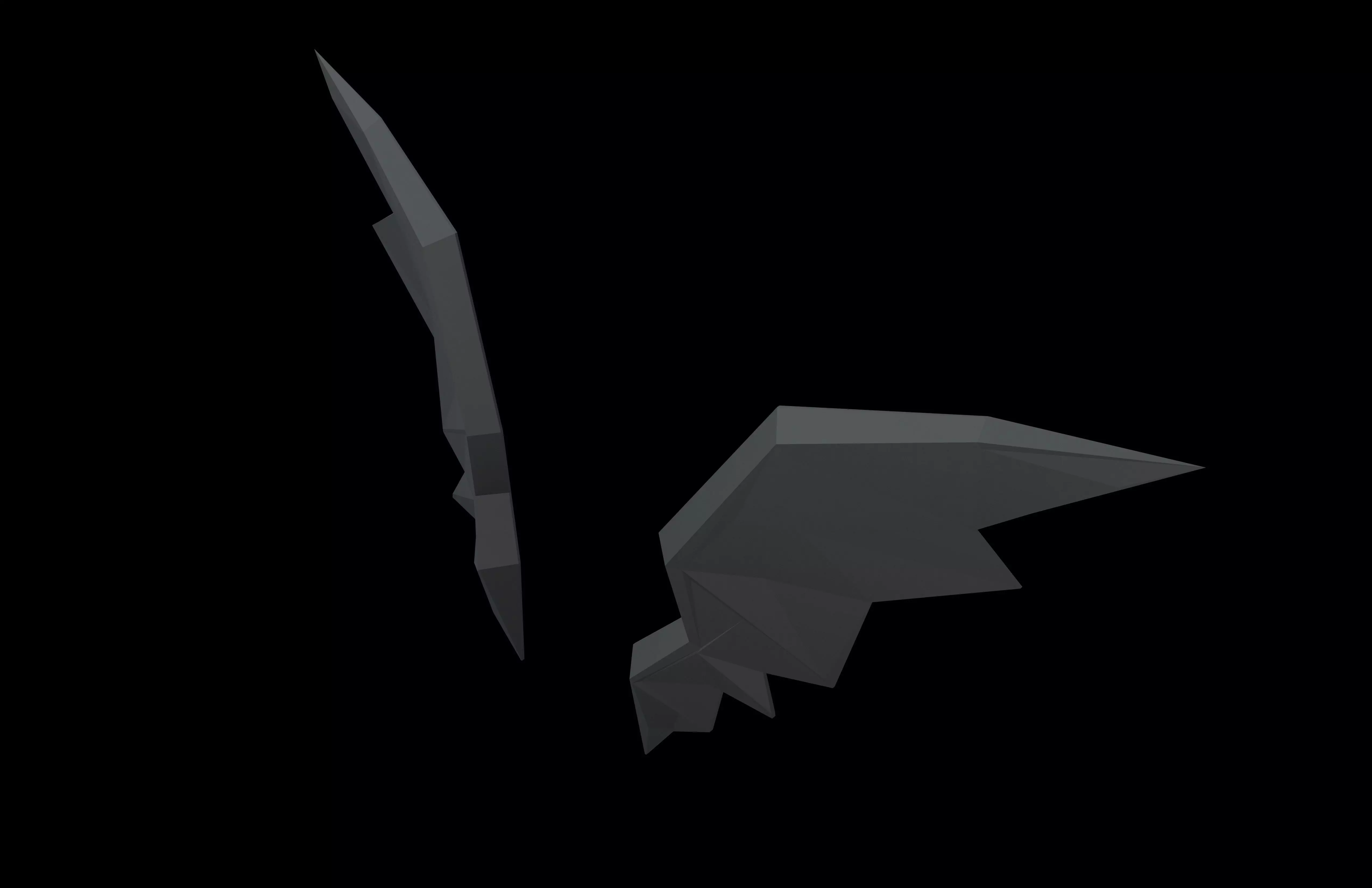 Low Poly Demon Wings v1 001 Low-poly 3D model_2