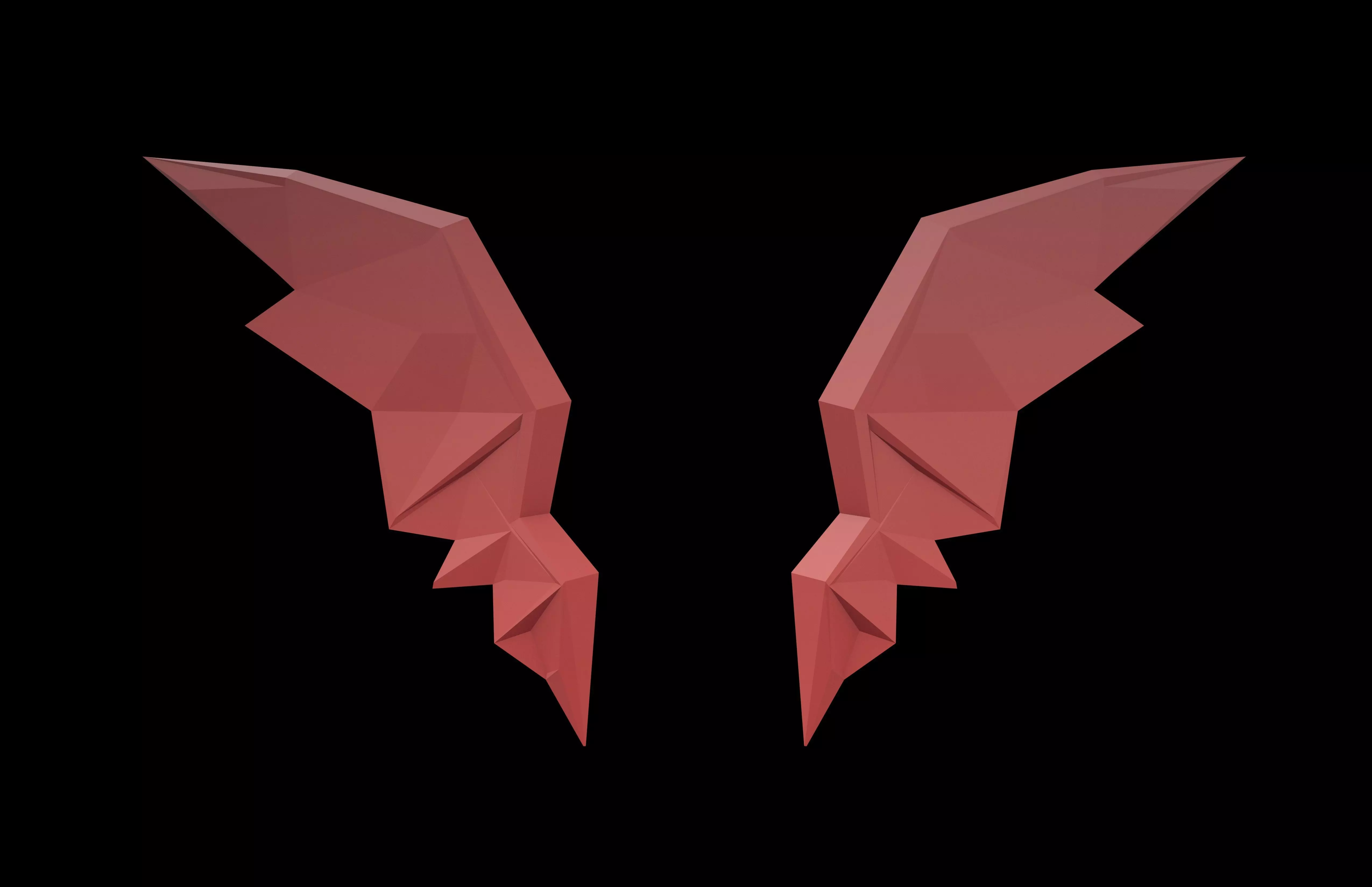 Low Poly Demon Wings v1 002 Low-poly 3D model_1