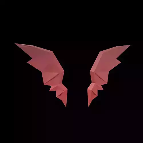 Low Poly Demon Wings v1 002 Low-poly 3D model