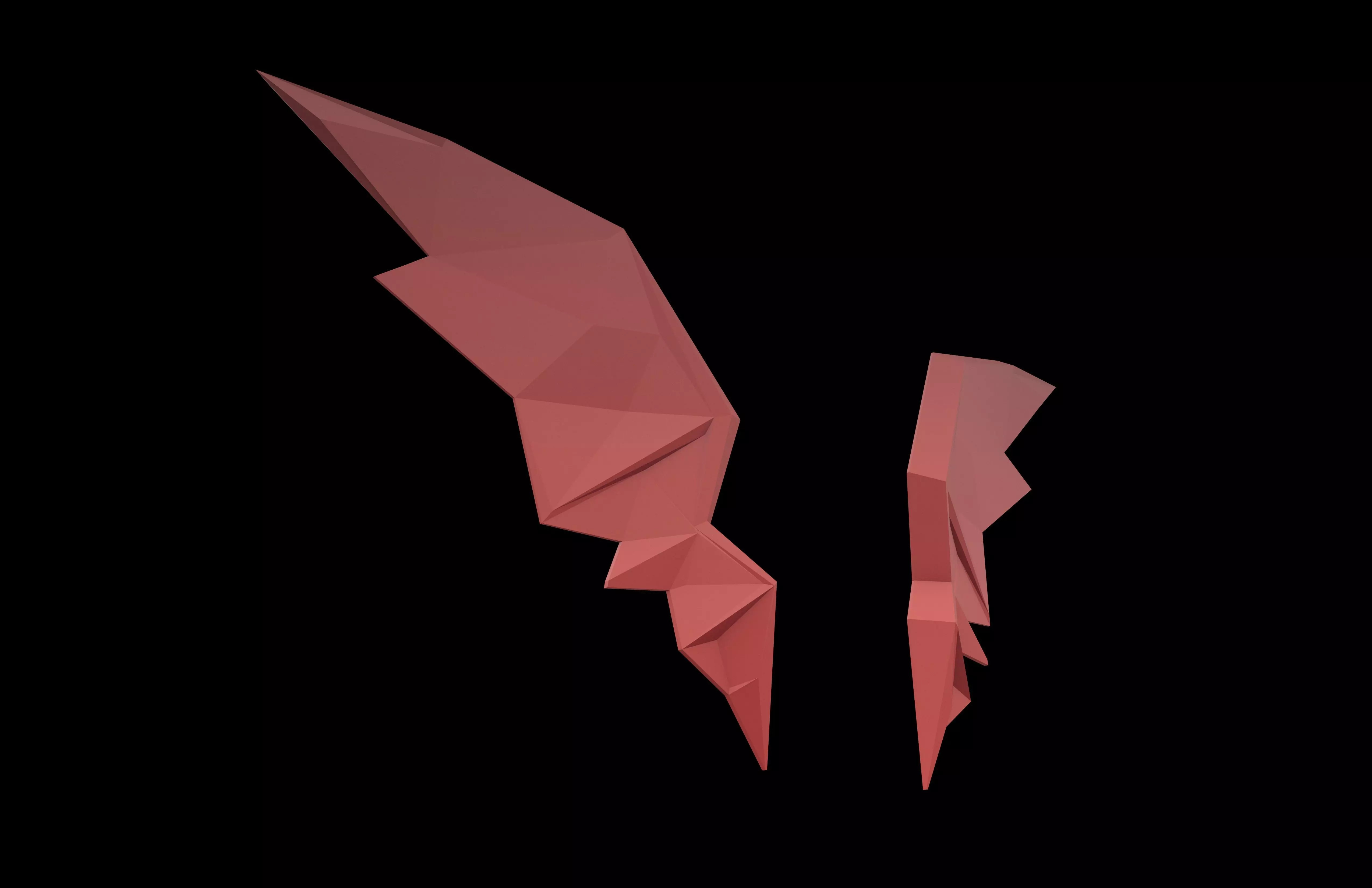 Low Poly Demon Wings v1 002 Low-poly 3D model_3