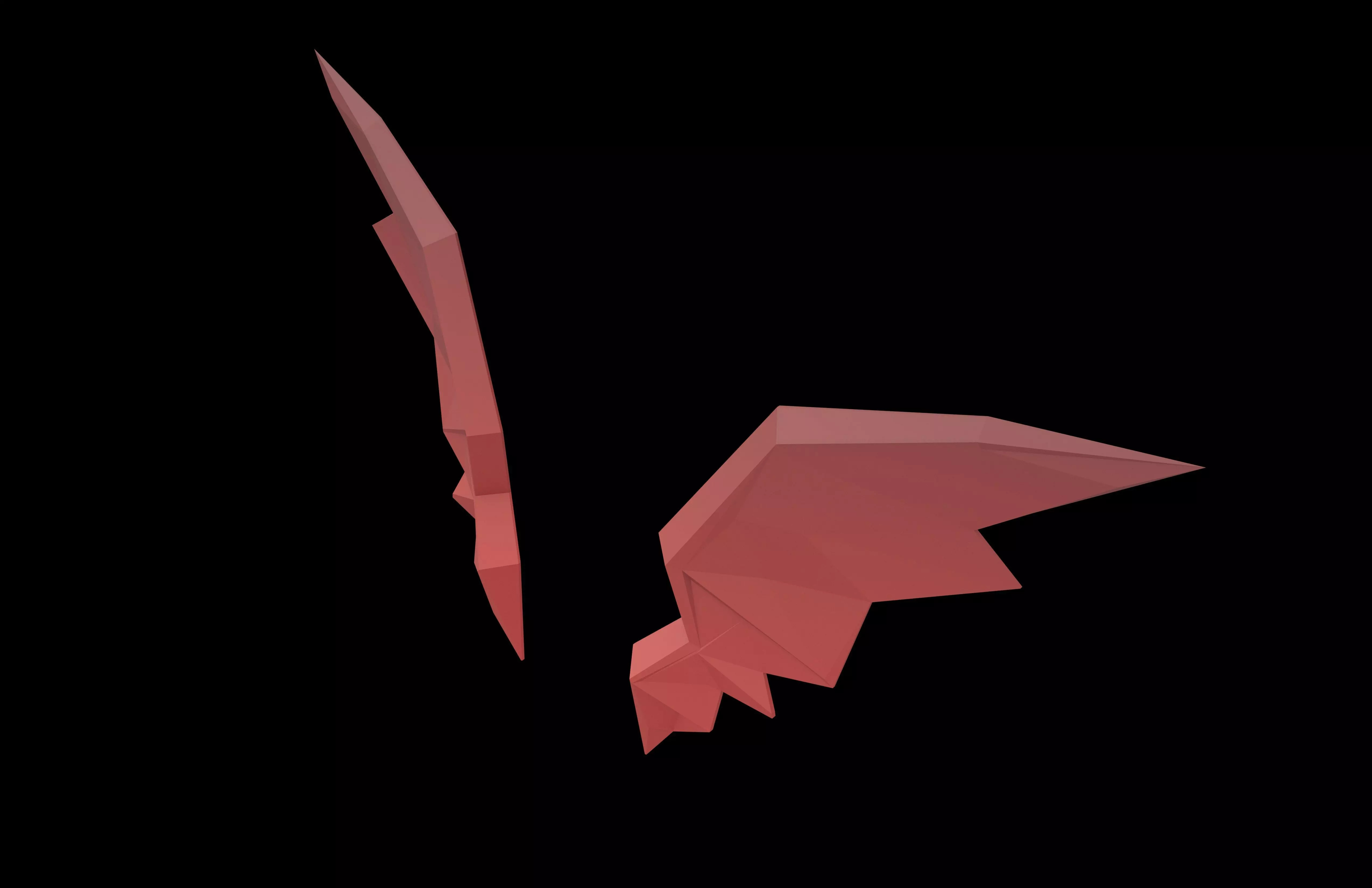 Low Poly Demon Wings v1 002 Low-poly 3D model_2