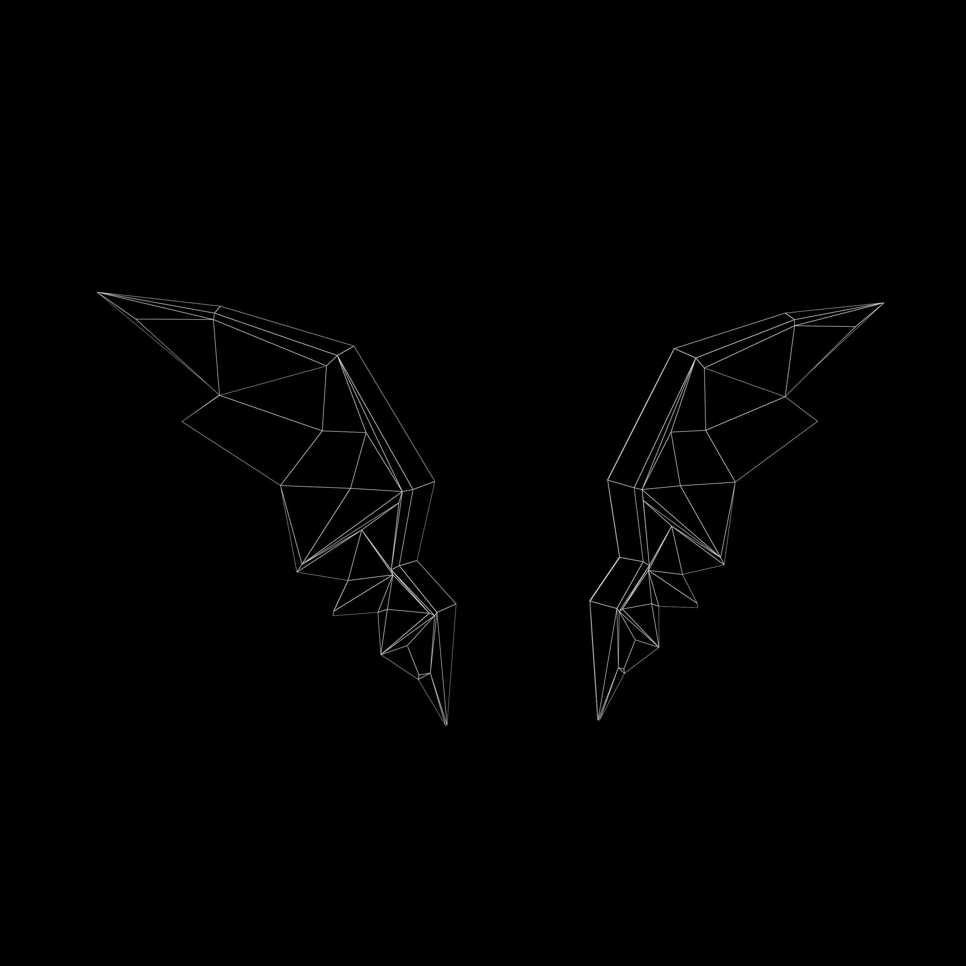 Low Poly Demon Wings v1 003 Low-poly 3D model_5