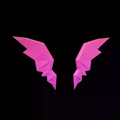 Low Poly Demon Wings v1 003 Low-poly 3D model