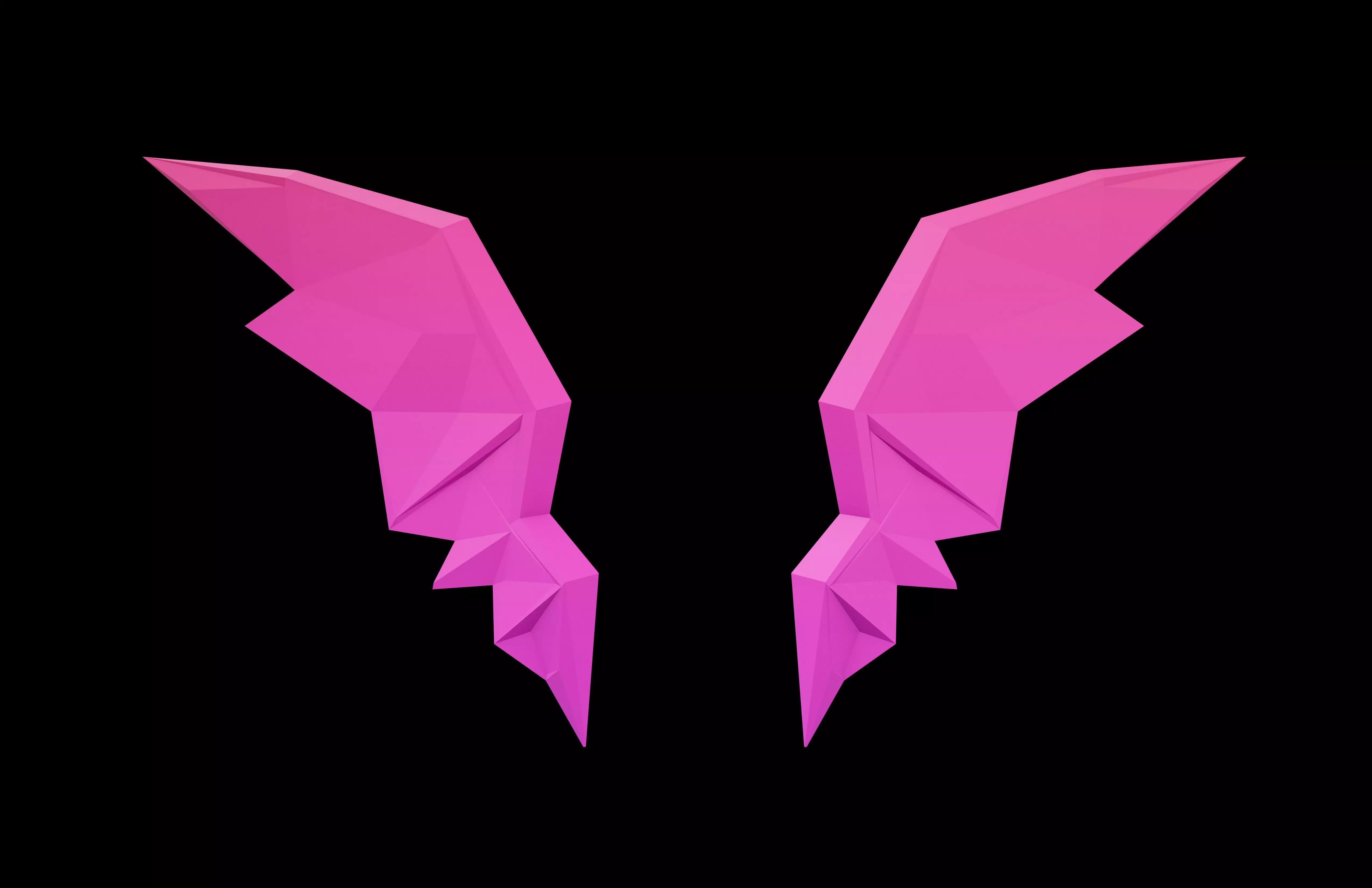 Low Poly Demon Wings v1 003 Low-poly 3D model_1