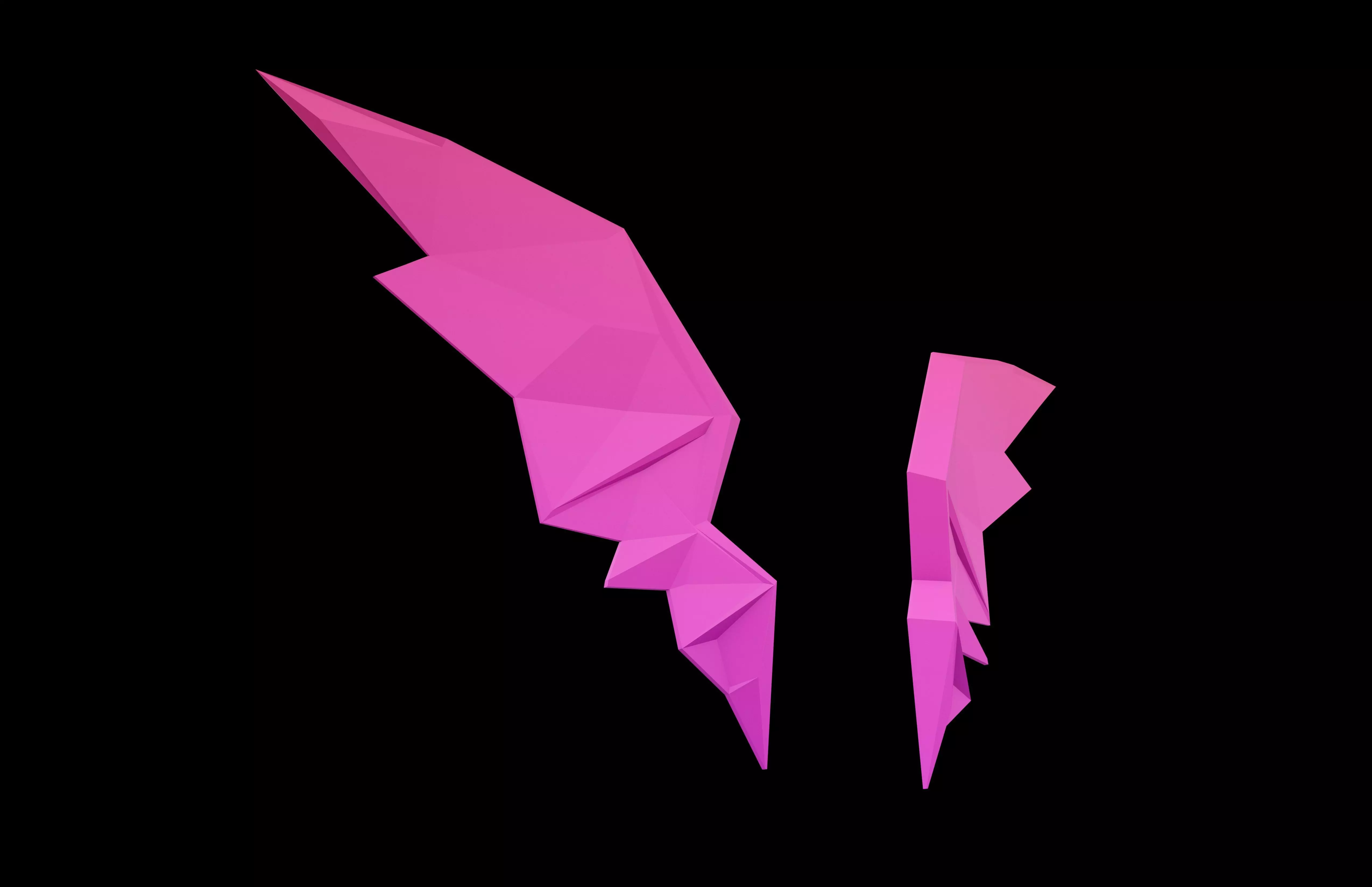 Low Poly Demon Wings v1 003 Low-poly 3D model_3