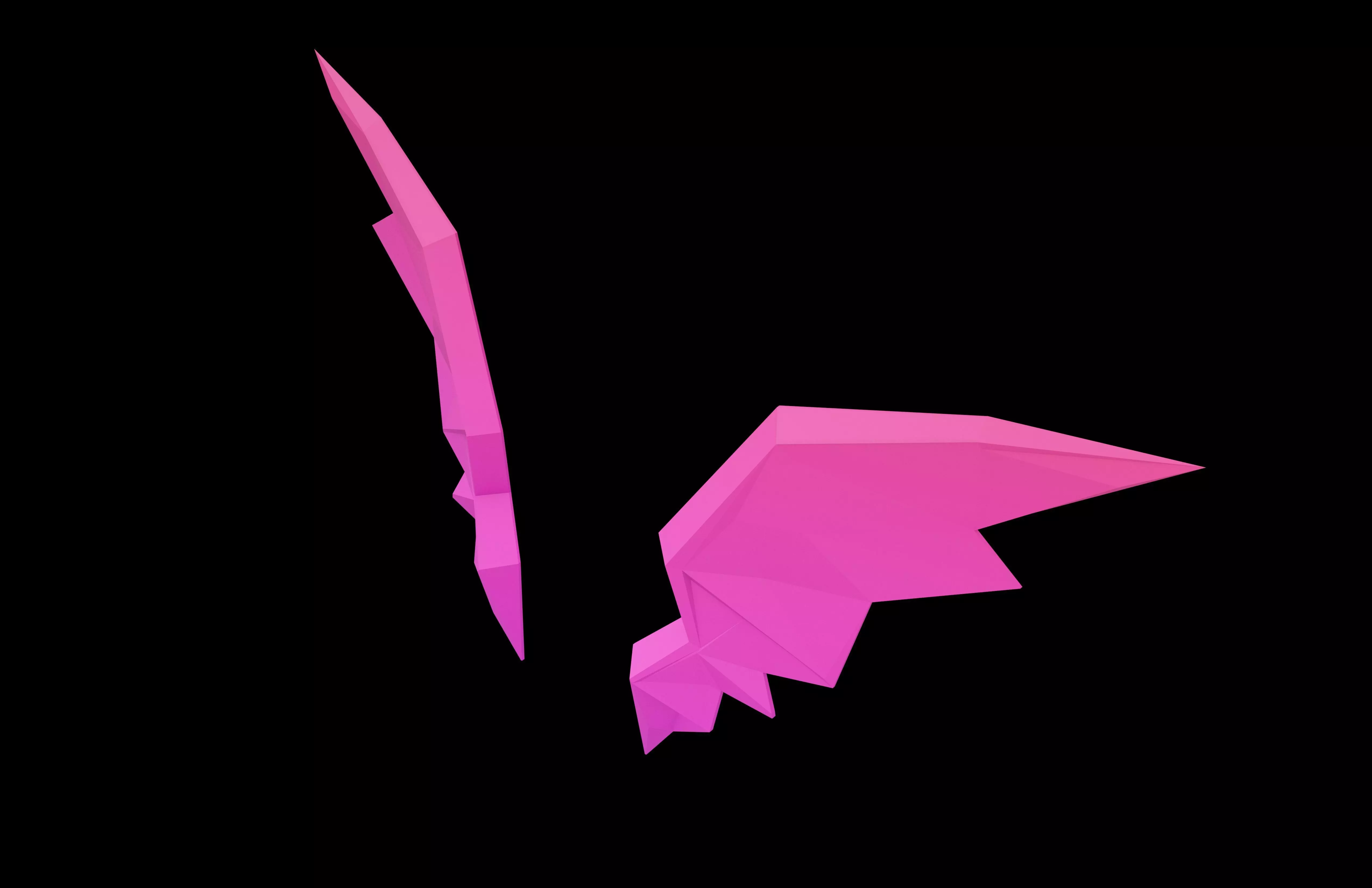 Low Poly Demon Wings v1 003 Low-poly 3D model_2