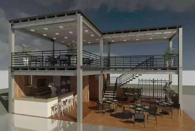 Contemporary-style Cafe Bar  