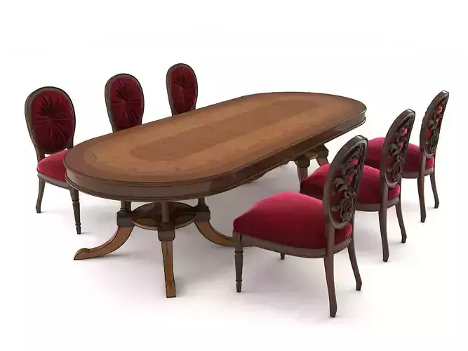 Classic European style Dining Table and Chairs 15