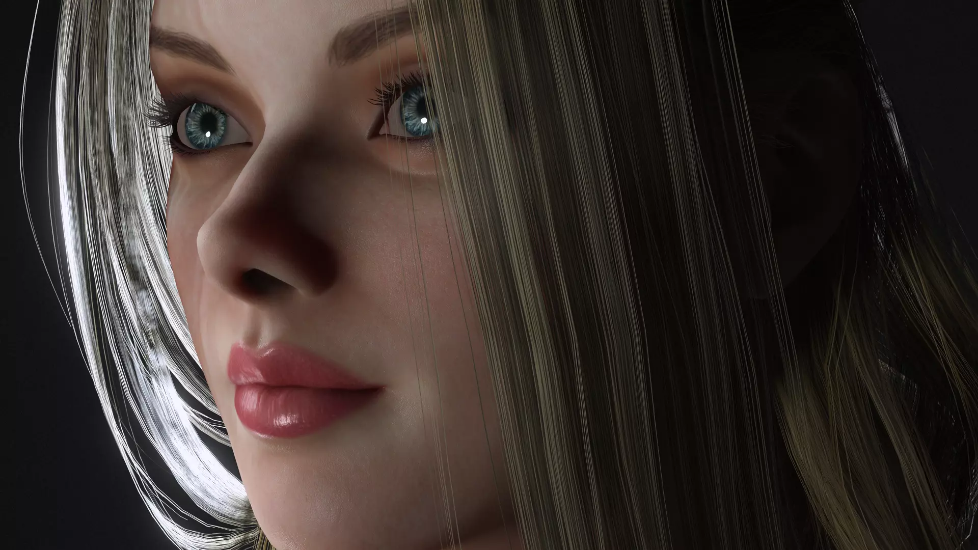 Realistic Female Character  Elegant Woman Rigged et Game Ready Low-poly 3D model_10