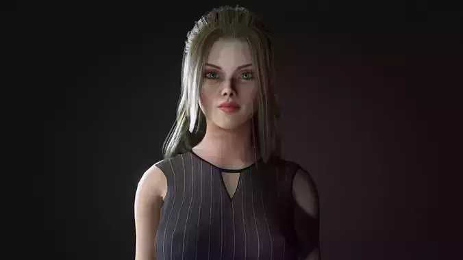 Realistic Female Character  Elegant Woman Rigged et Game Ready Low-poly 3D model Realistic Female Character  Elegant Woman Rigged et Game Ready Low-poly 3D model