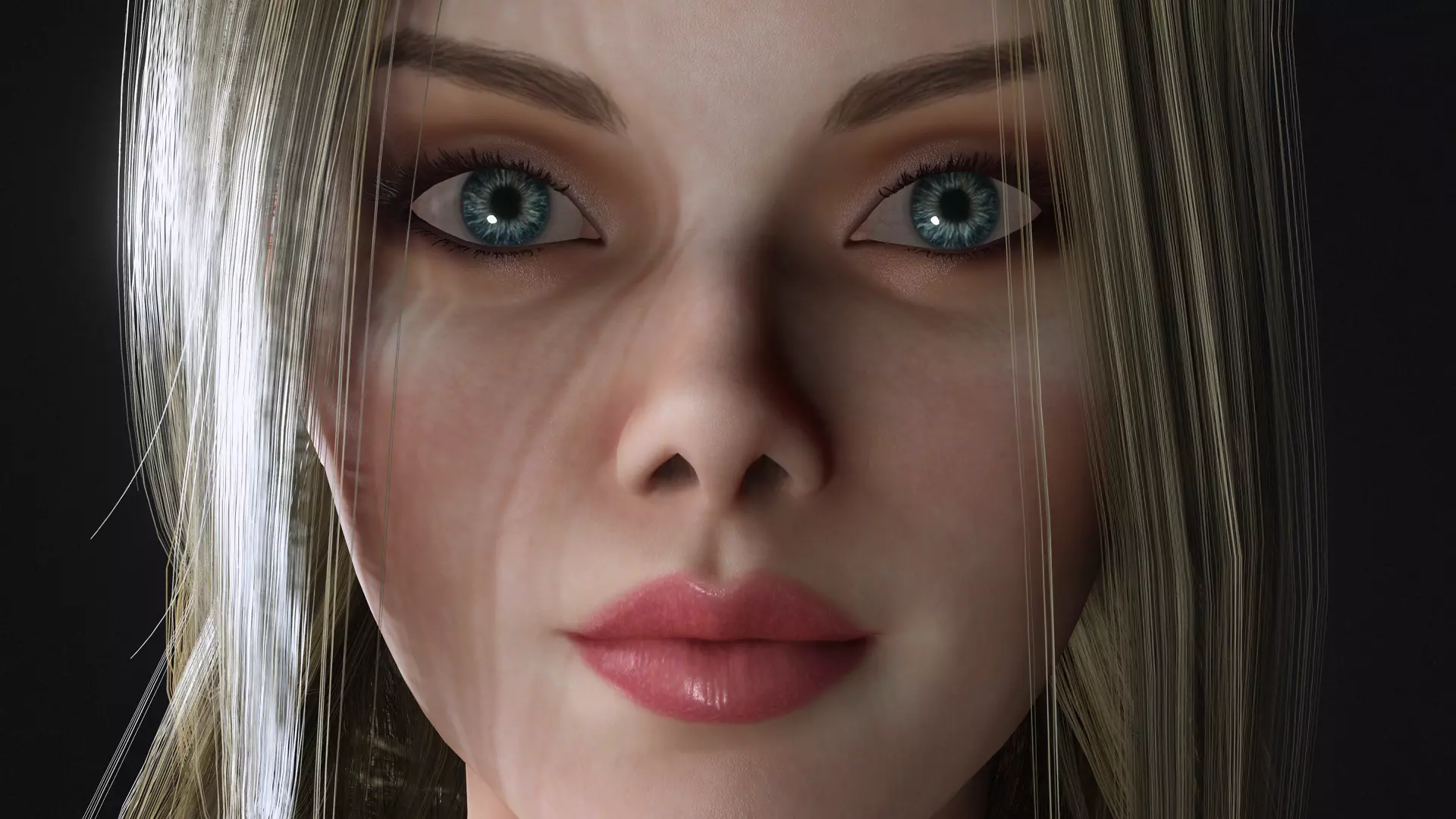 Realistic Female Character  Elegant Woman Rigged et Game Ready Low-poly 3D model_9