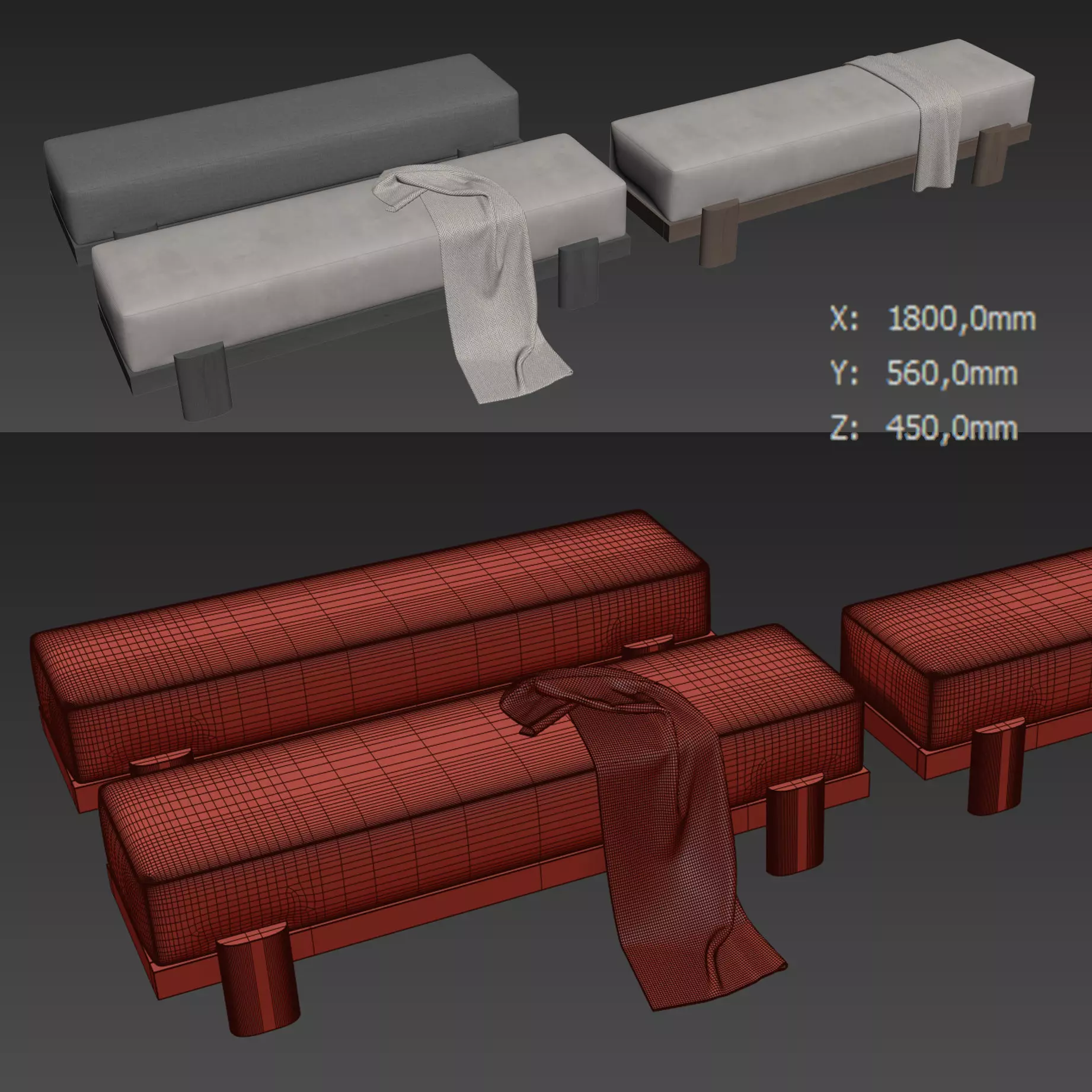 Soft Bench 72 By Gregory Beson 3D model_6