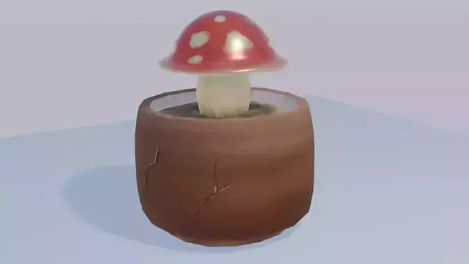 Seta roja con maceta  Modelo  pintado a mano