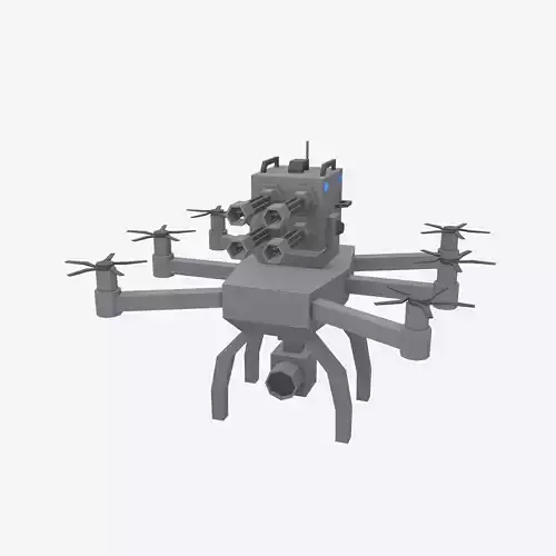 Cartoon Drone Auto Attack Robot v1 002