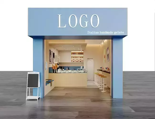 Modern Gelato Kiosk