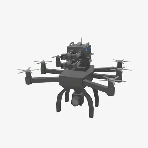 Cartoon Drone Auto Attack Robot v1 003