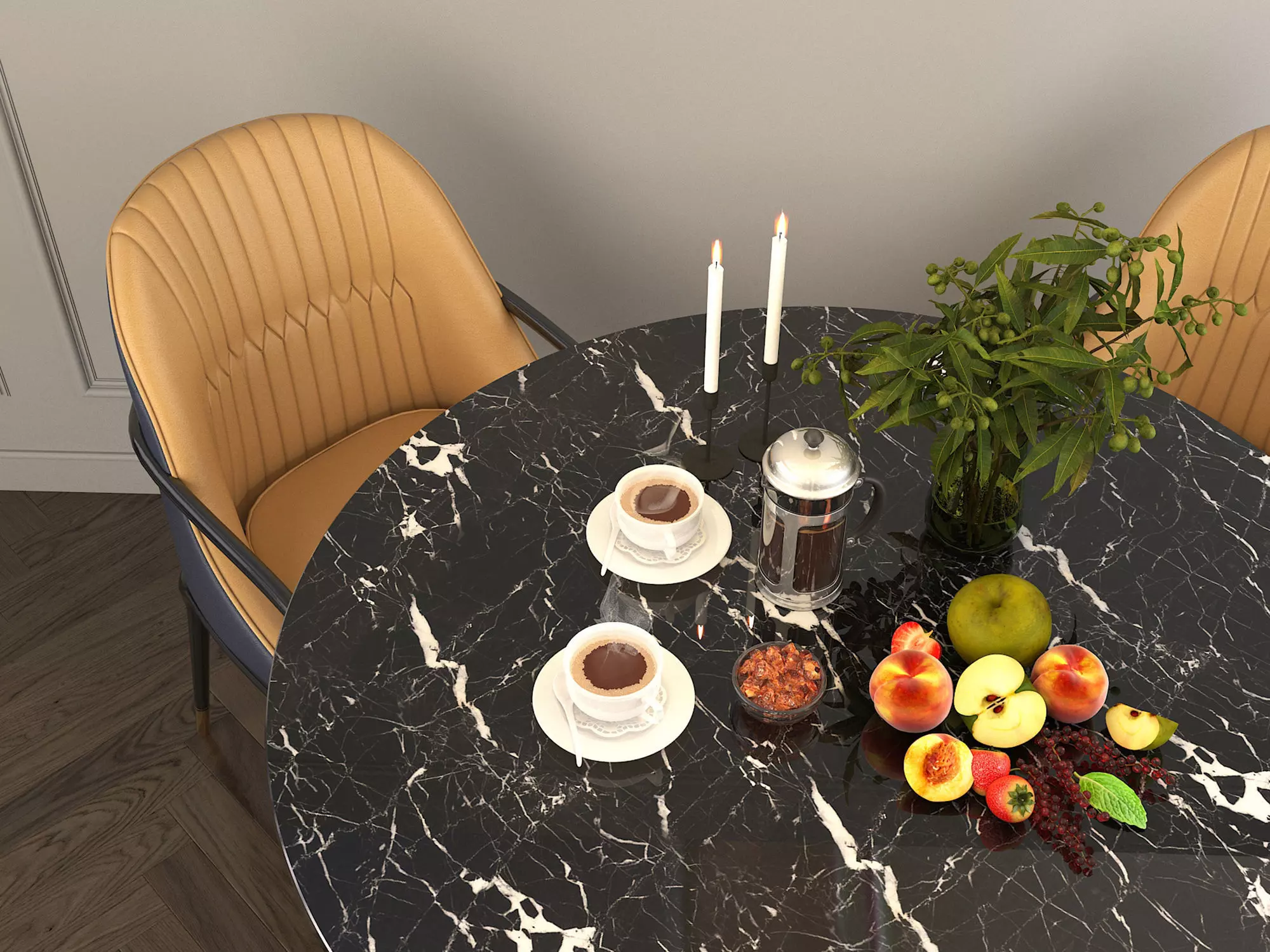 Modern Dining Table and Chairs 7 3D model_6