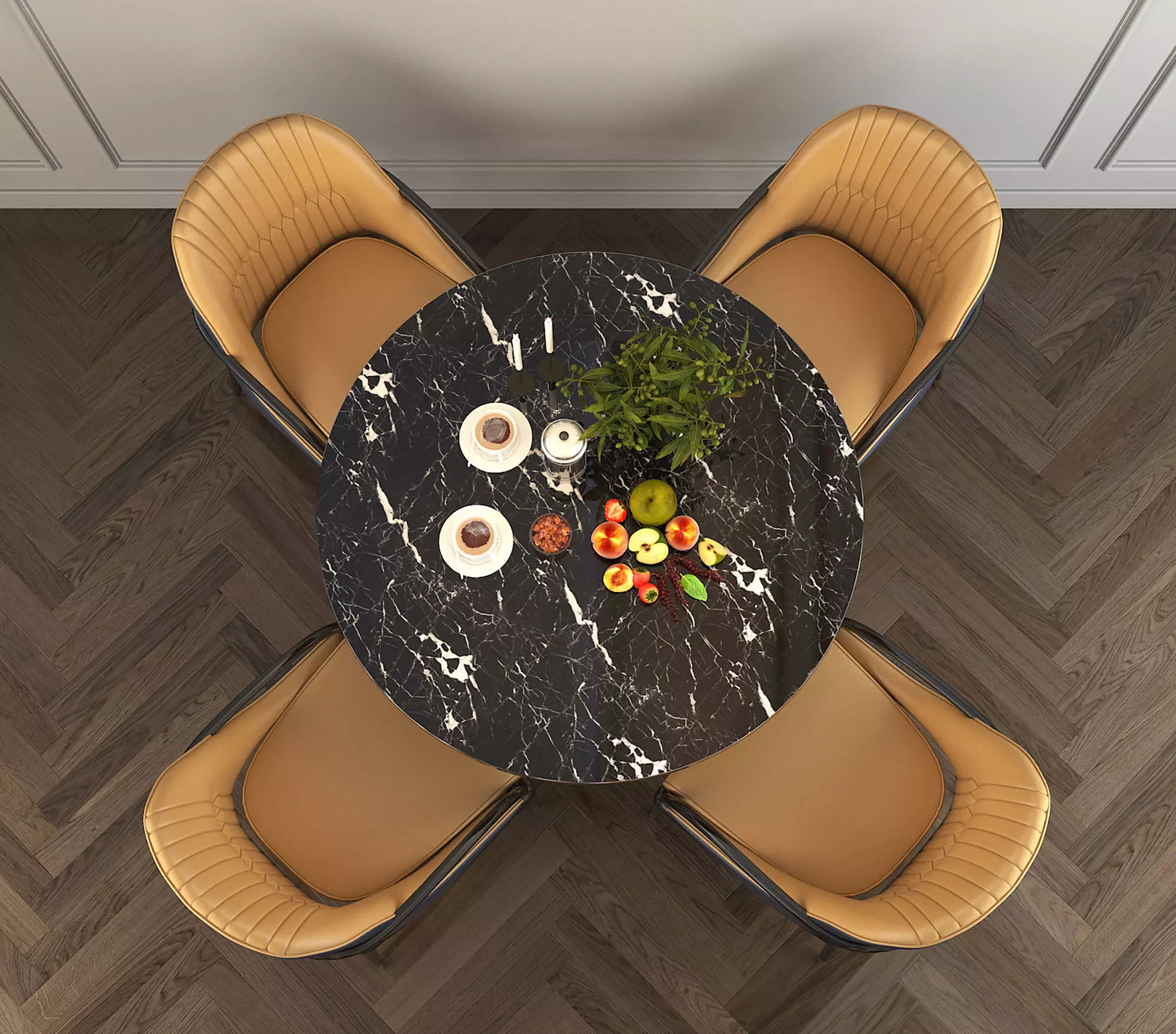 Modern Dining Table and Chairs 7 3D model_2