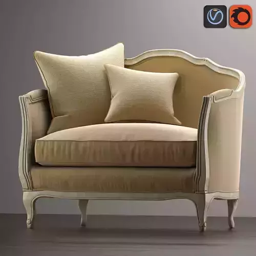 SOFA MINI ONDINE SALON BENCH Low-poly 3D model