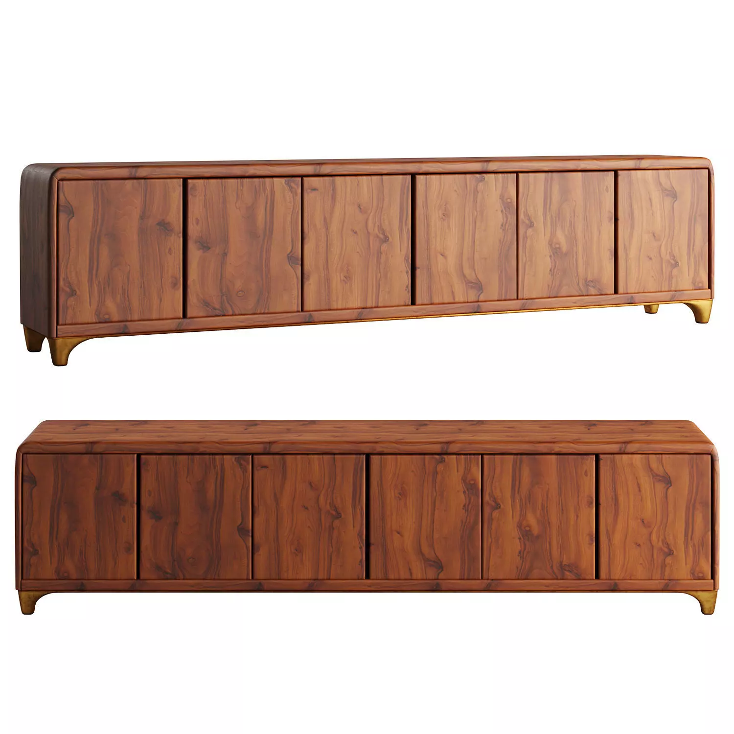 21st gallery Valentin Loellmann Walnut Six Door Sideboard 3D model