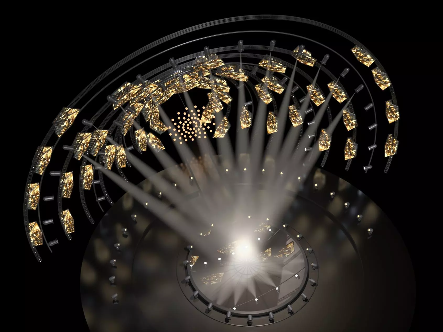 Ultra-Modern Circular Concert Stage with LED Arches 3D model_5