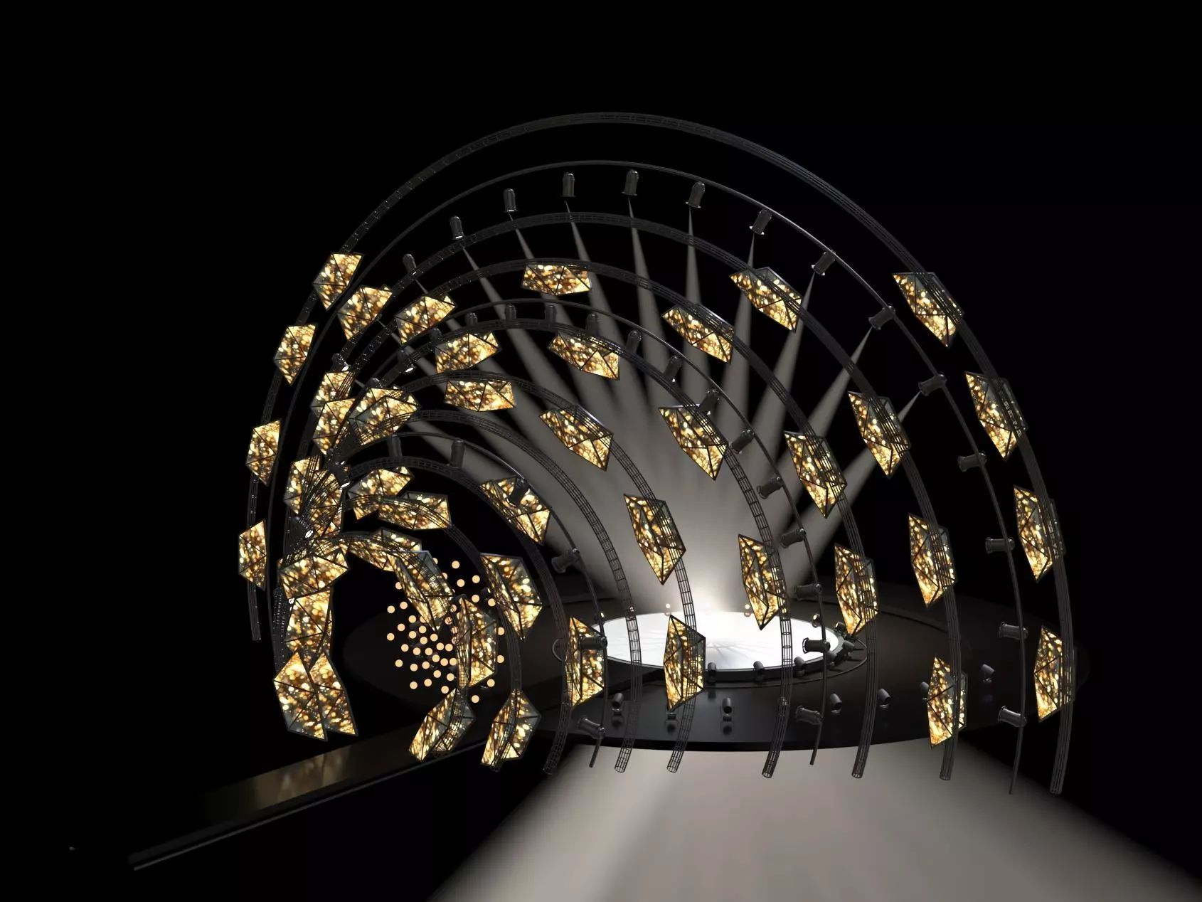 Ultra-Modern Circular Concert Stage with LED Arches 3D model_3
