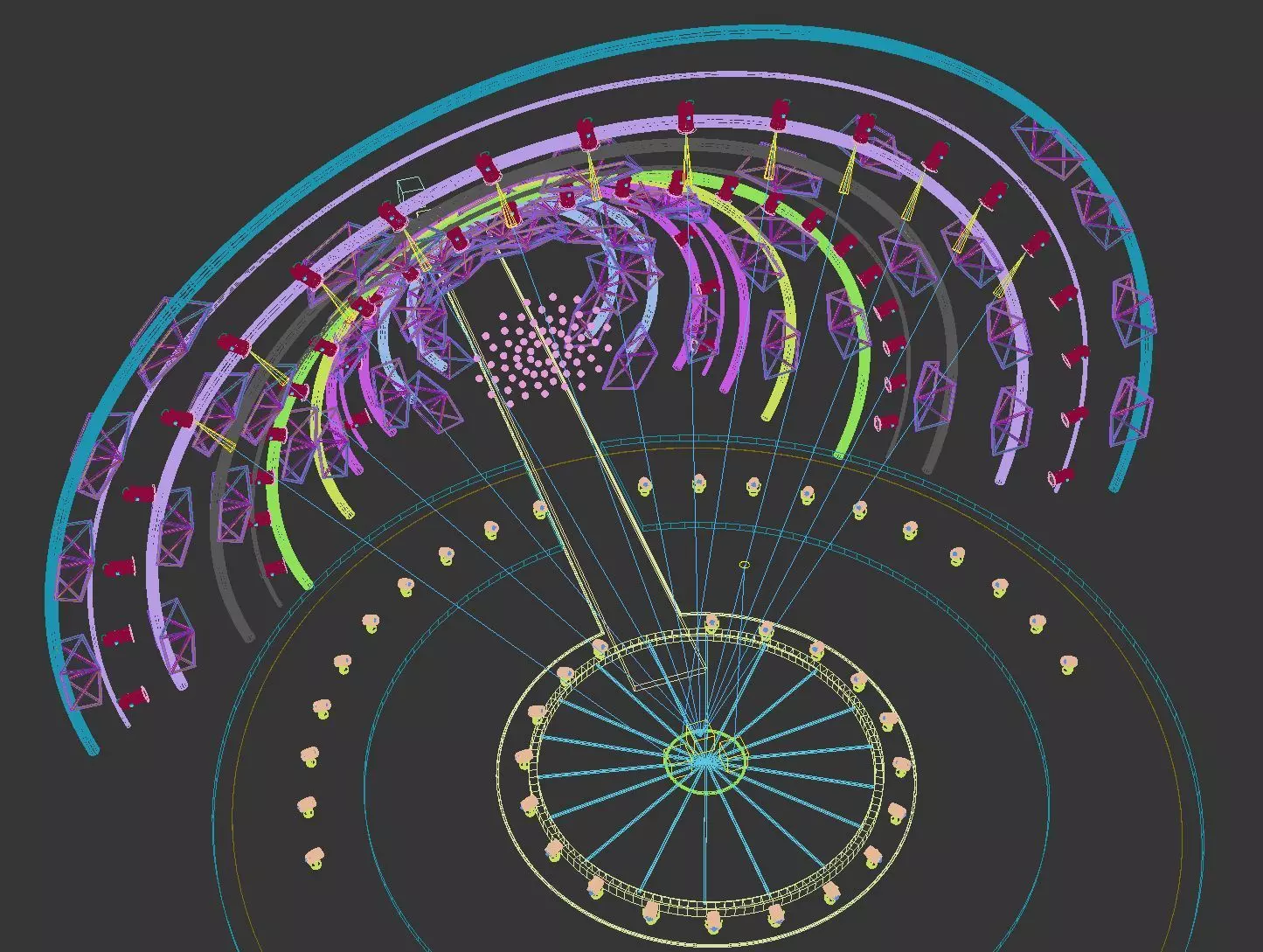 Ultra-Modern Circular Concert Stage with LED Arches 3D model_7