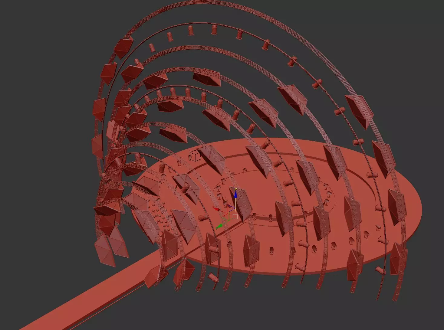 Ultra-Modern Circular Concert Stage with LED Arches 3D model_6