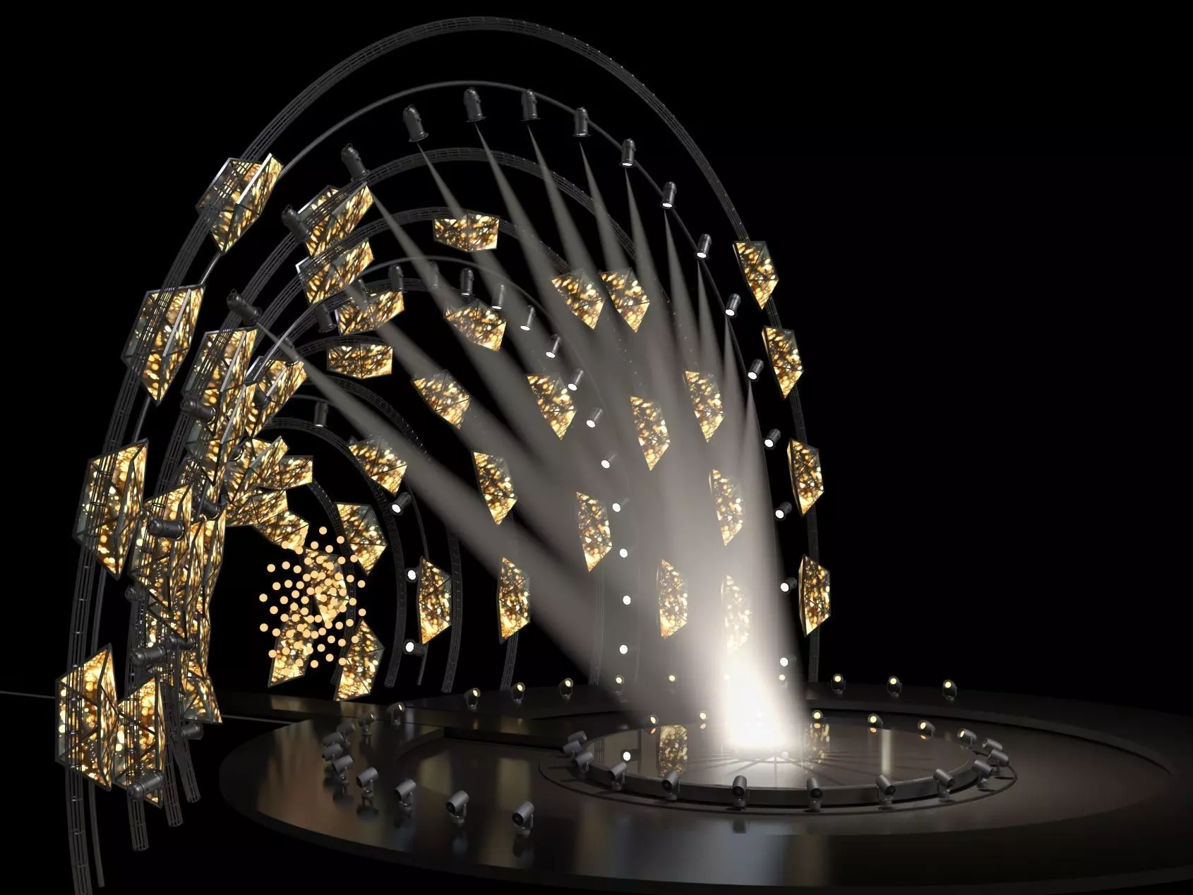 Ultra-Modern Circular Concert Stage with LED Arches 3D model_1