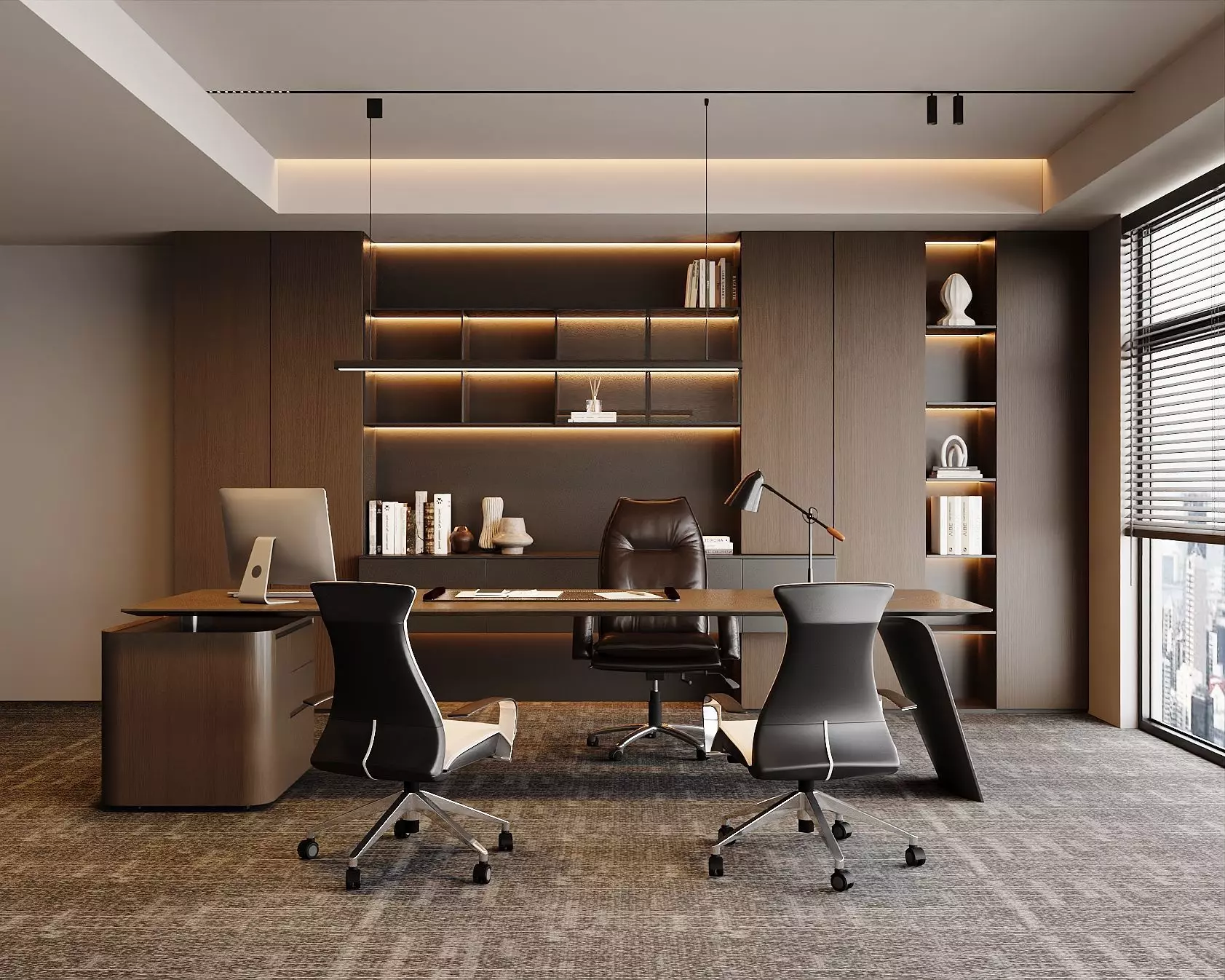 Modern Light-Luxury Executive Office 3D model