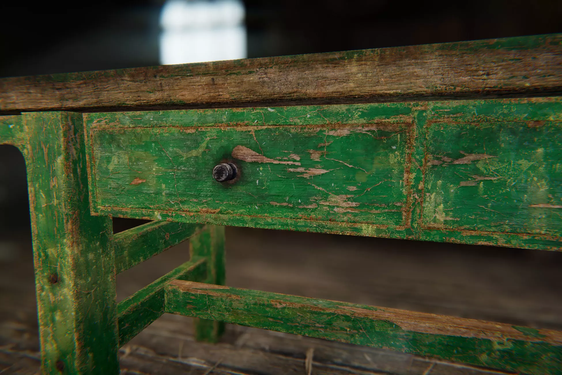 Old Workshop Table Low-poly 3D model_8