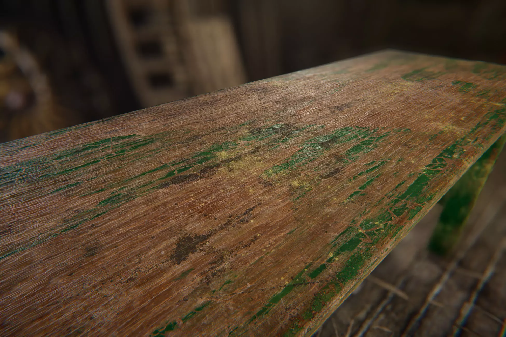 Old Workshop Table Low-poly 3D model_12