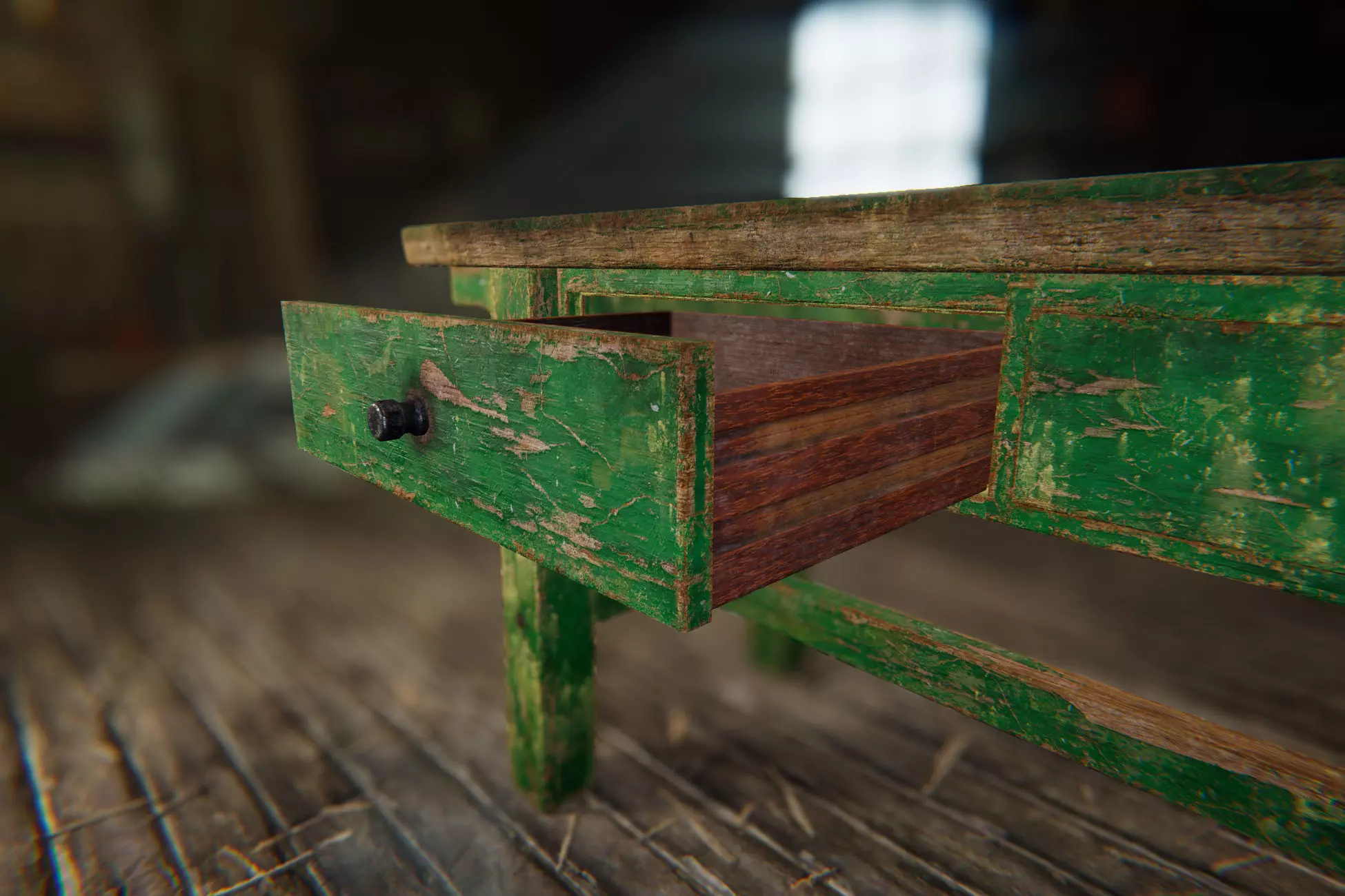 Old Workshop Table Low-poly 3D model_15